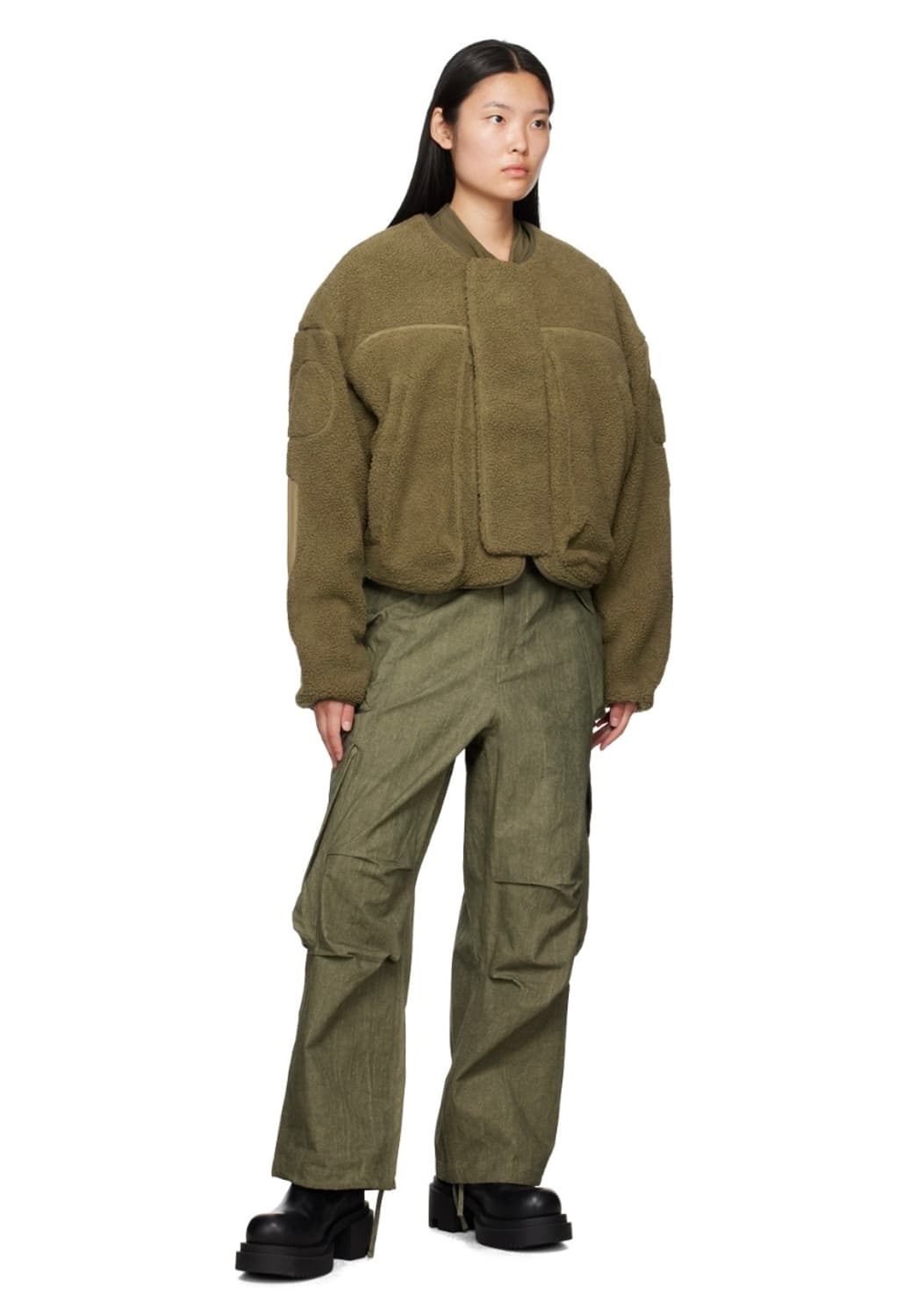 엔타이어 스튜디오 카키 플러피 자켓 상품이미지8