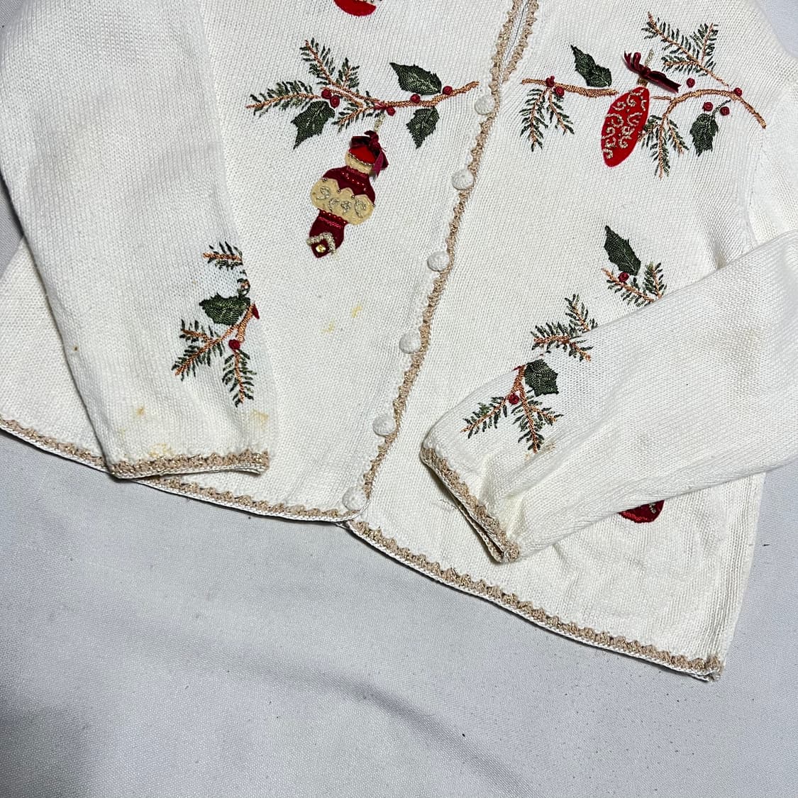 XL VTG 크리스마스 자수 가디건 상품이미지6