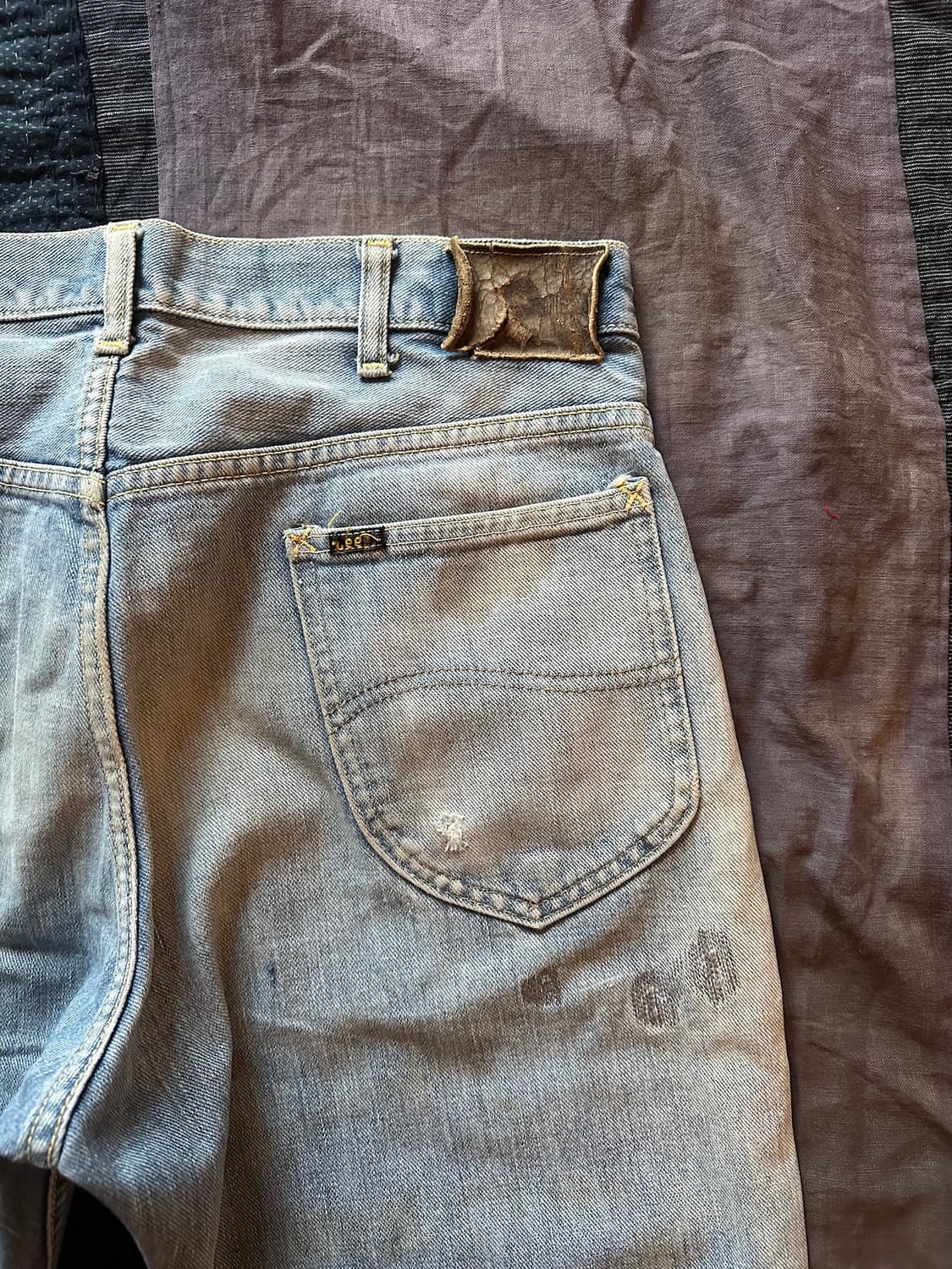 70s USA LEE 빈티지 리 하프 셀비지 데님 팬츠 상품이미지9