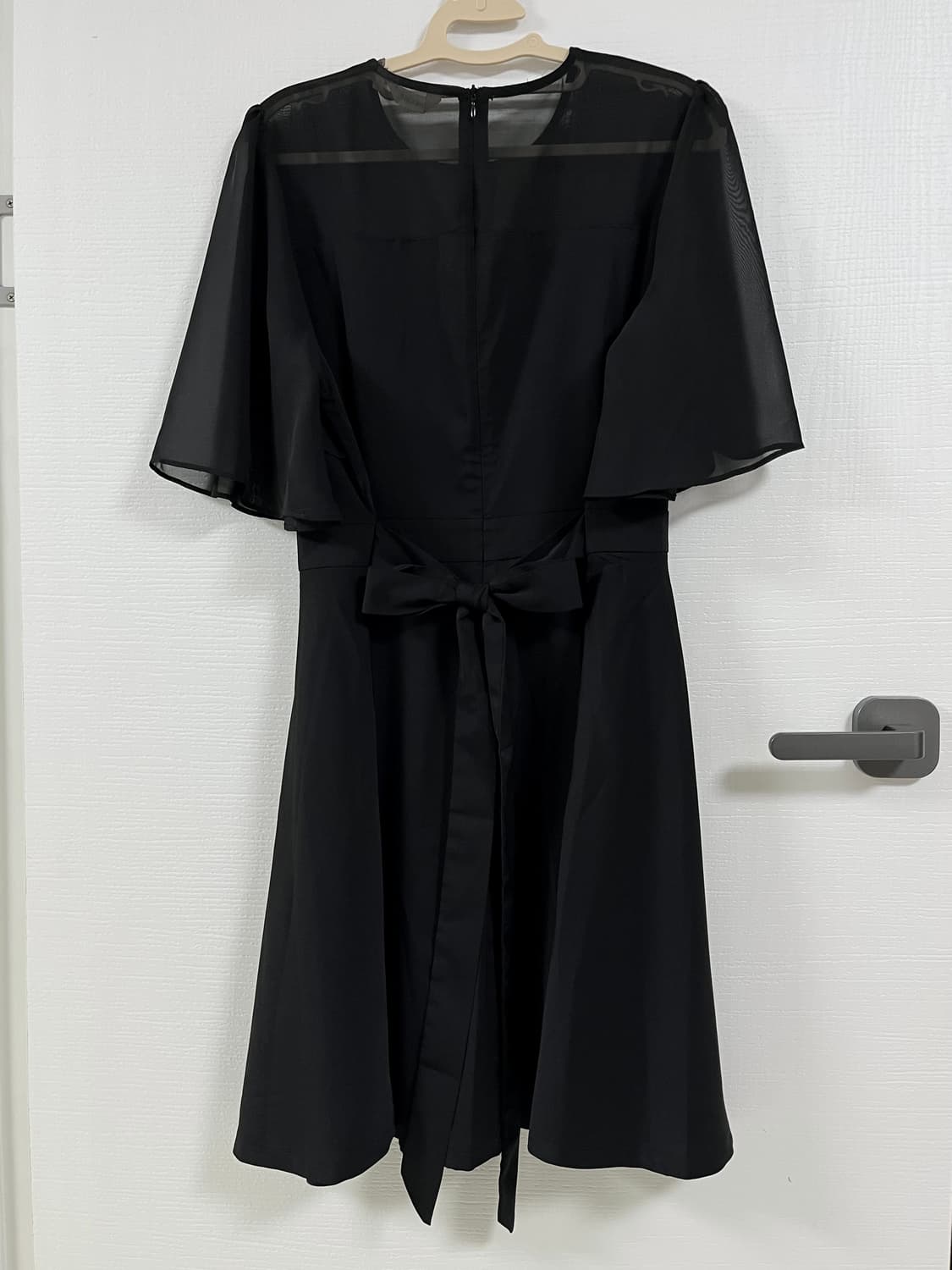 77-88 | 시크라인 블랙 쉬폰 시스루 플레어 원 상품이미지3