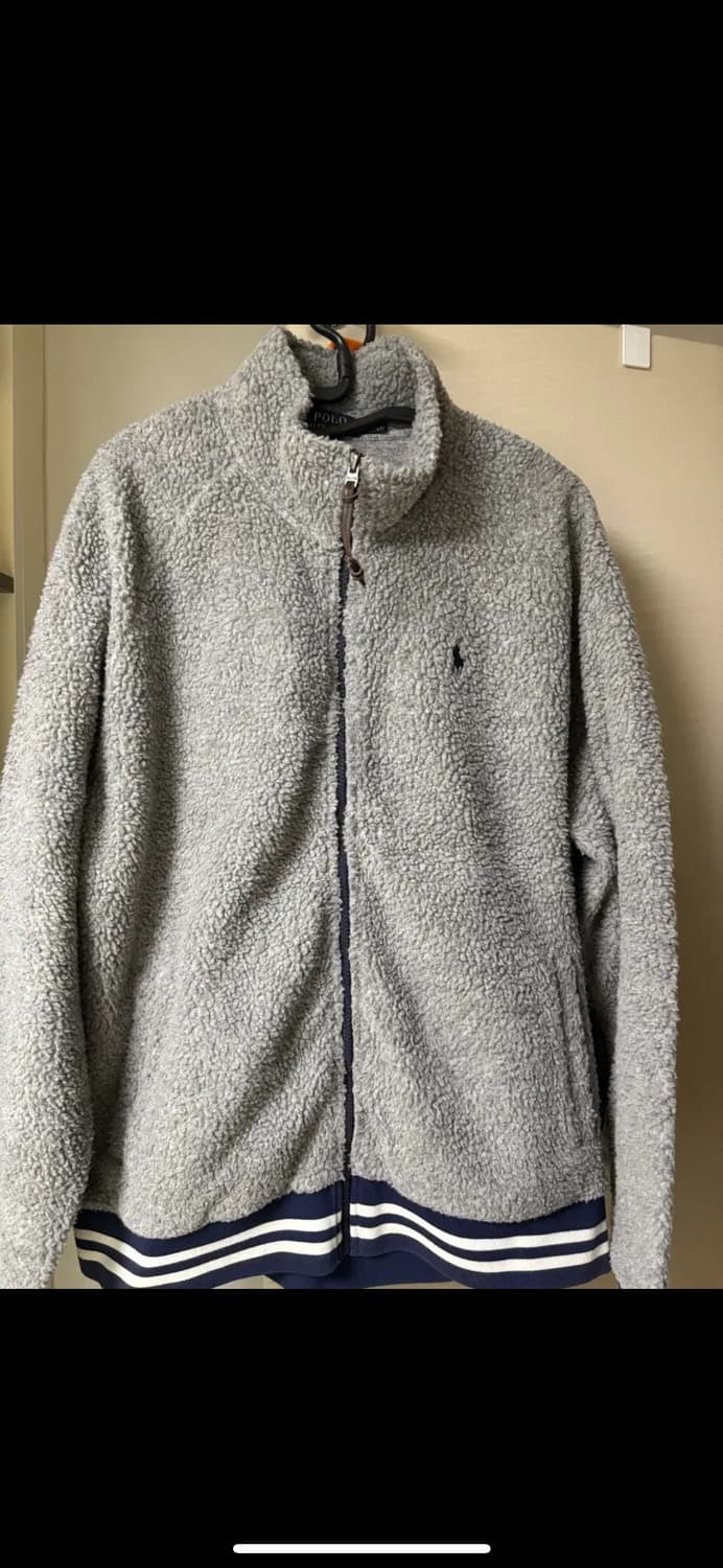 (L)폴로 셰르파 딥파일 그레이 후리스 자켓 상품이미지1