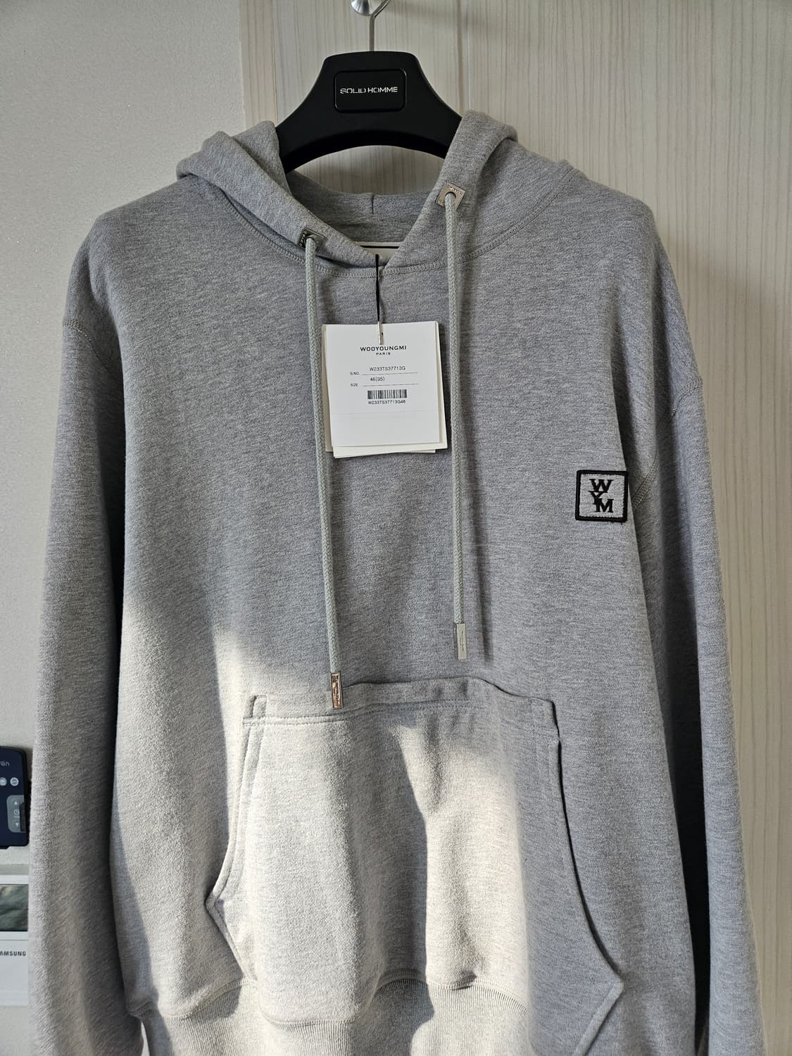 우영미 23FW 백로고 후드티 그레이 46 상품이미지1