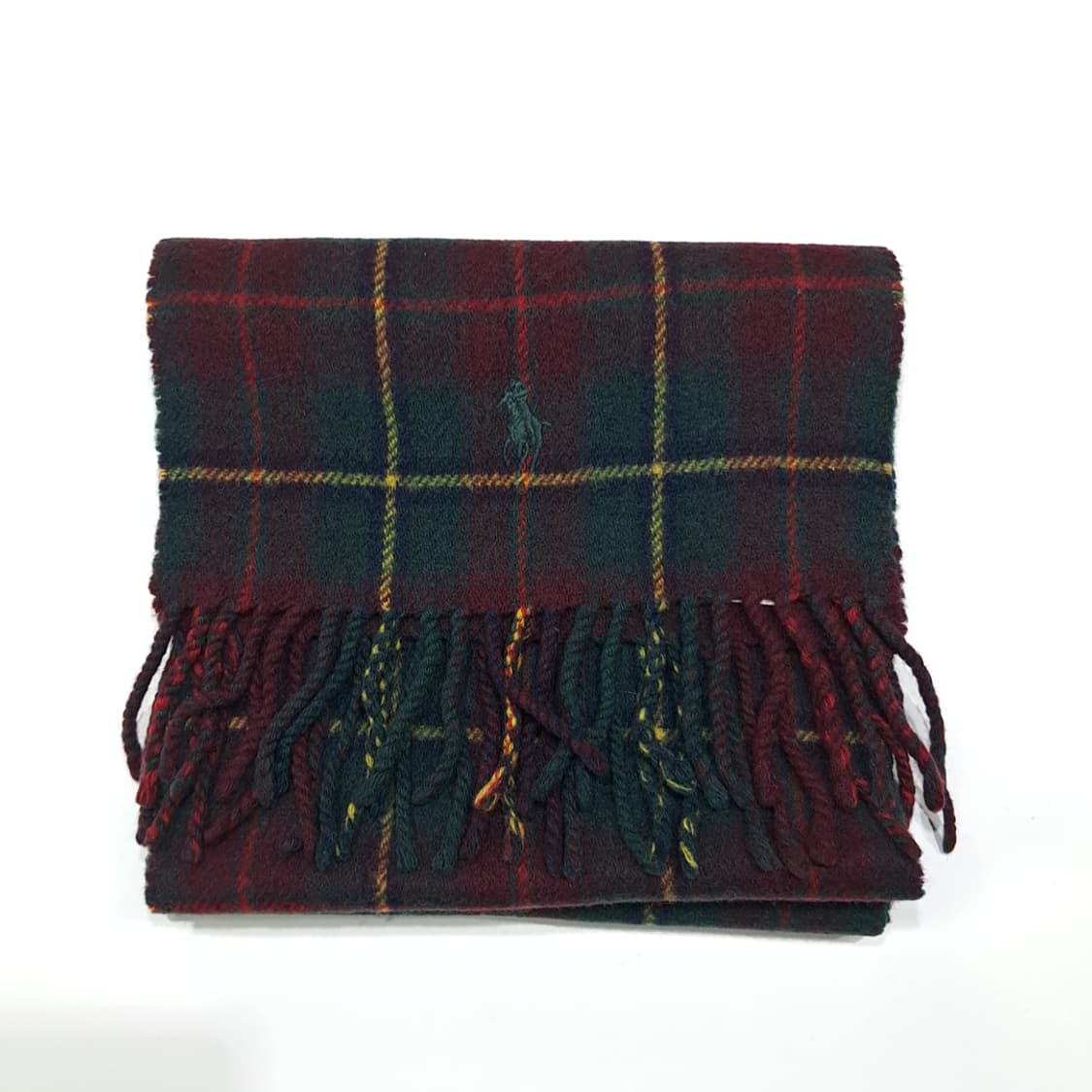 MX507 폴로 90s 이태리판 램스울 타탄체크 버건디 머플러목도리 상품이미지7