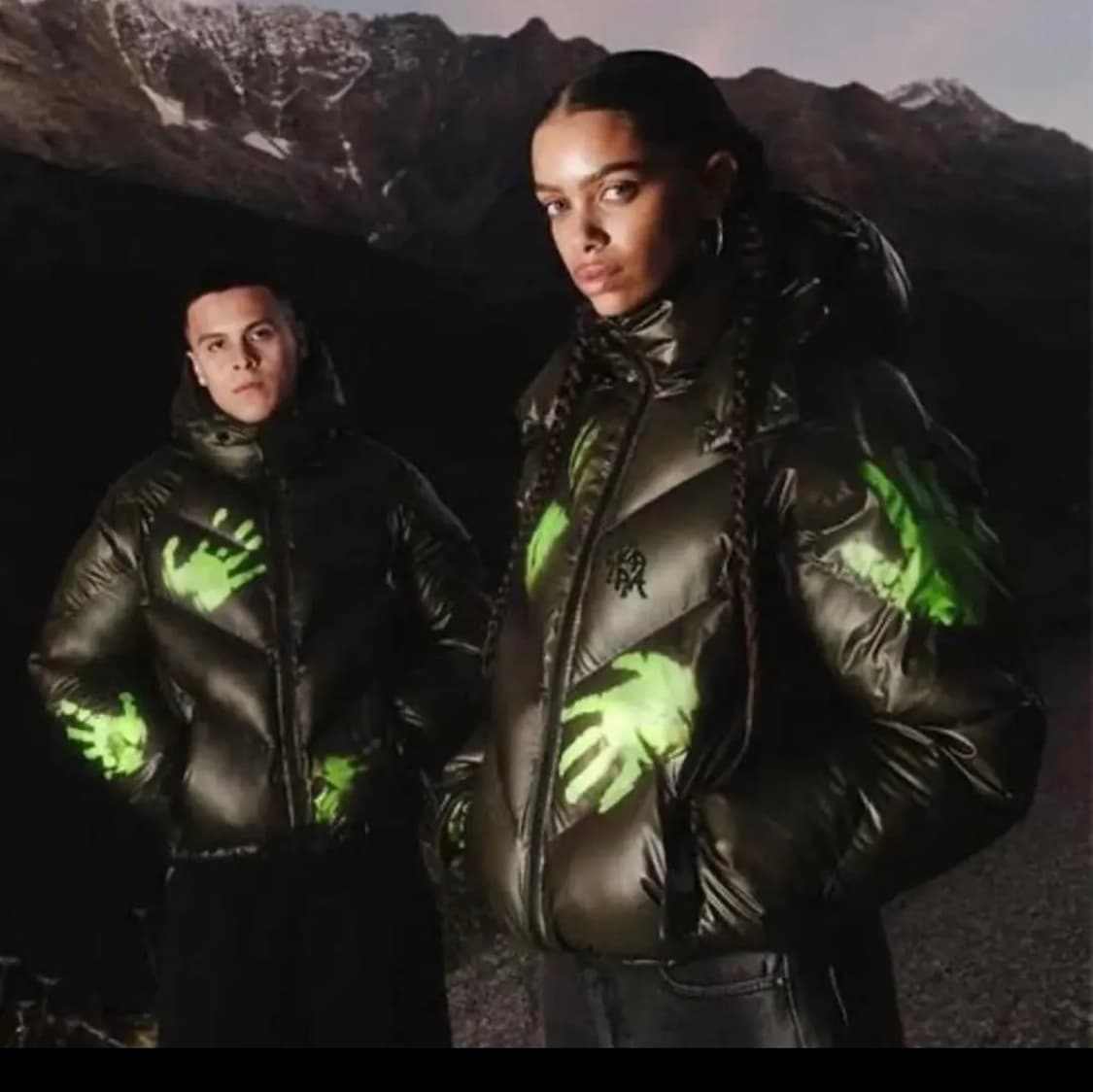 머트라 패딩 블랙-그린 상품이미지1