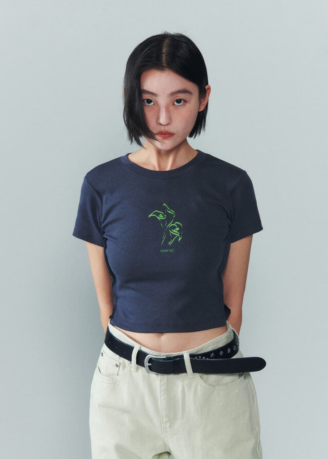 EERST 이어스트 Key hole HS T-Shirt Charcoal 상품이미지2