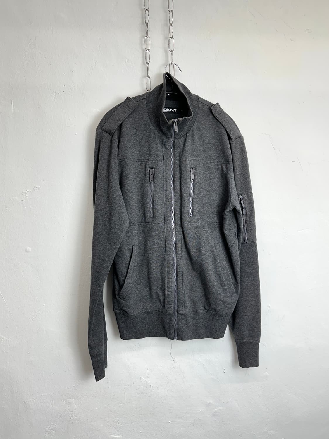 DKNY Military Zip-Up Knit Bomber Jacket 상품이미지3