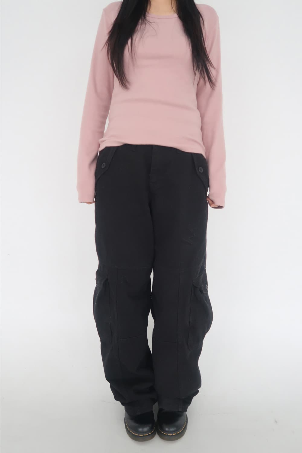 아워캐비넷 카고 팬츠 black washing cargo pants 상품이미지4