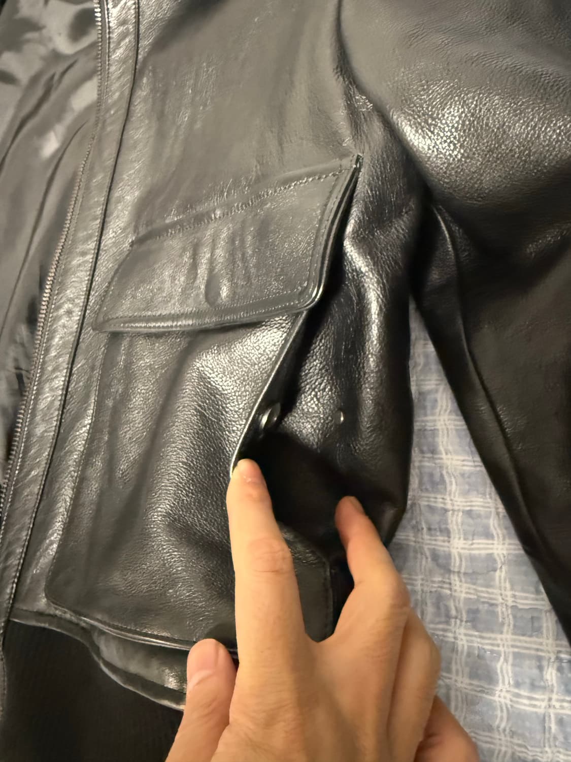 자라 소가죽 에비에이터 자켓 상품이미지5