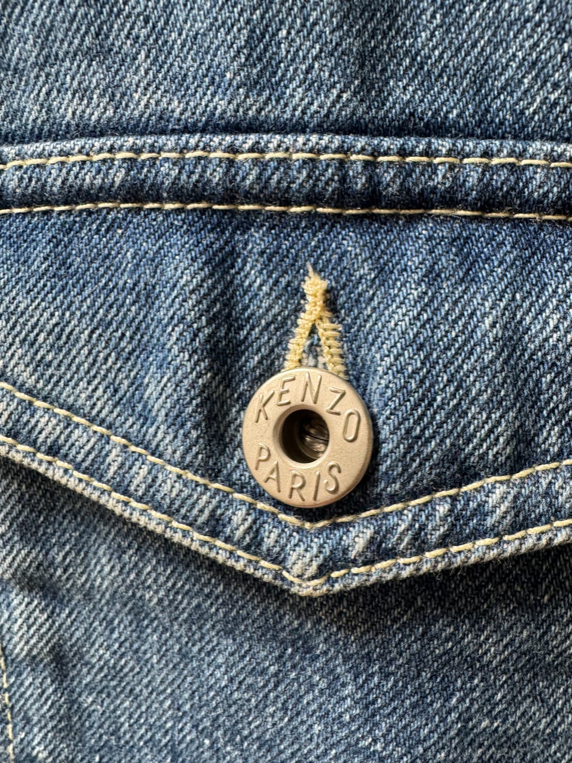 겐조 보케 플라워 자수 데님 트러커 자켓 네이비 블루 L사이즈 상품이미지4