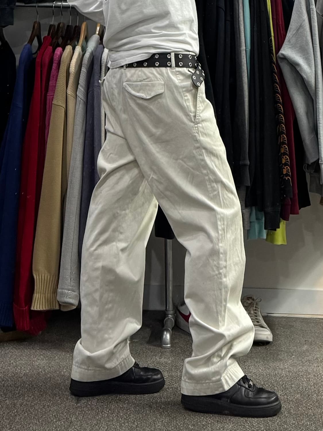 프라다 화이트 코튼 팬츠 상품이미지7