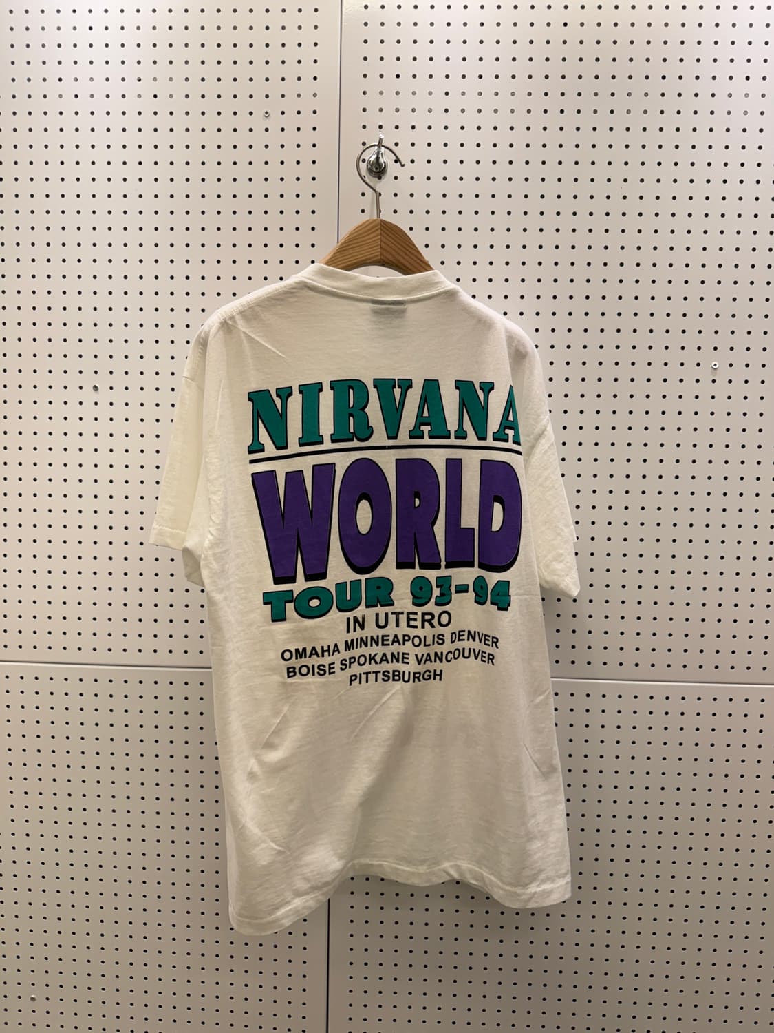 빈티지 너바나 밴드 1993 월드투어 반팔 티셔츠 U1235 상품이미지3