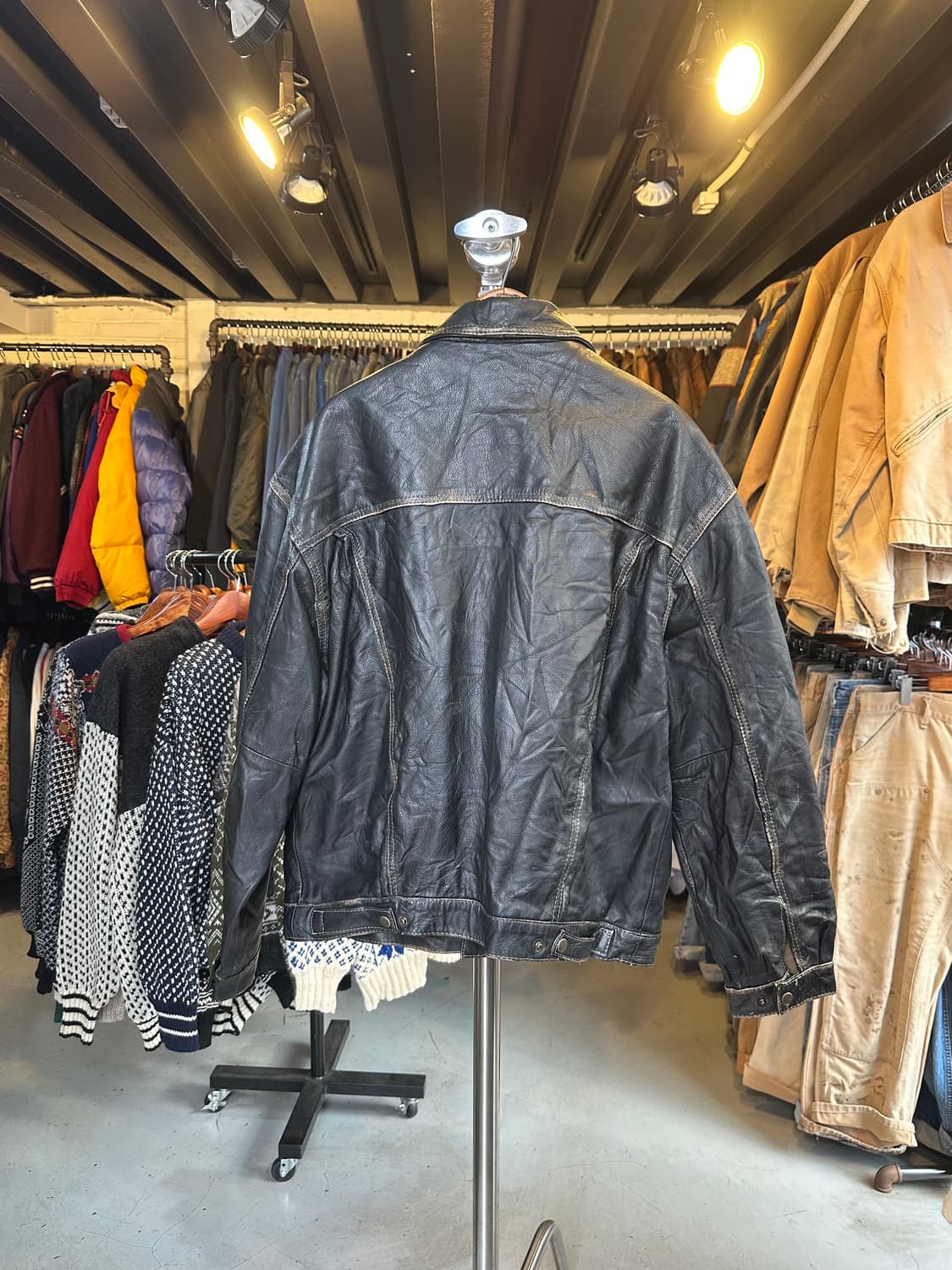 [105]Jack & Jones 헤비 리얼 레더 플라이트 자켓 상품이미지2