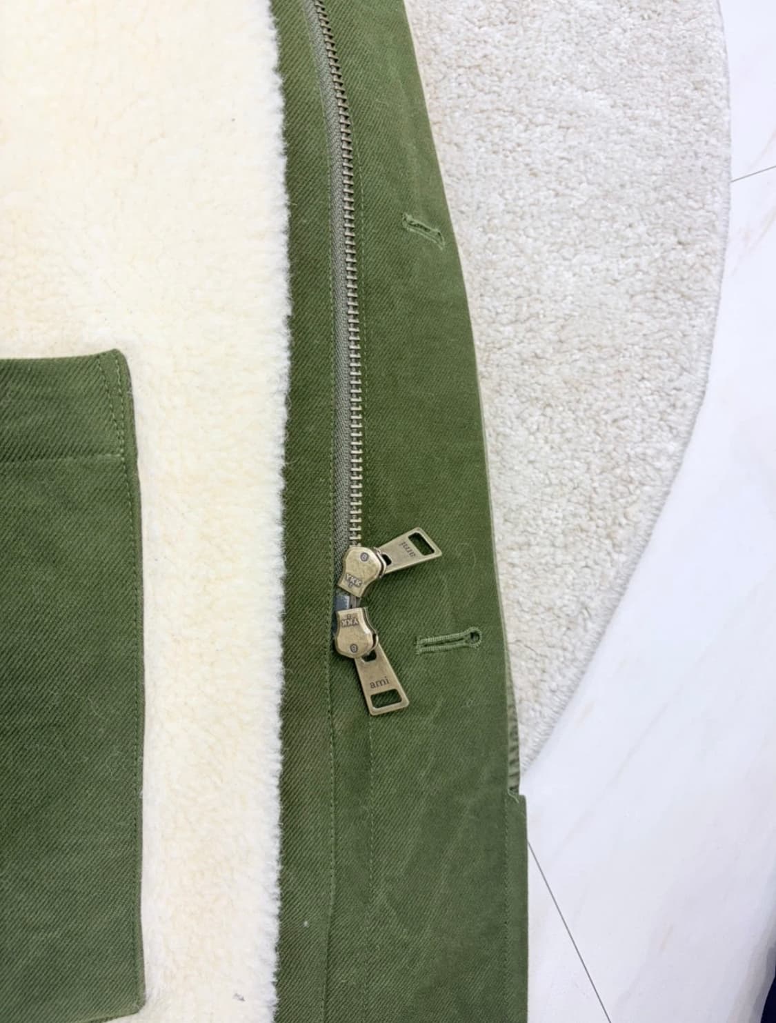 AMI 아미 시어링 후드 야상 코트 S /아미 코트 상품이미지8