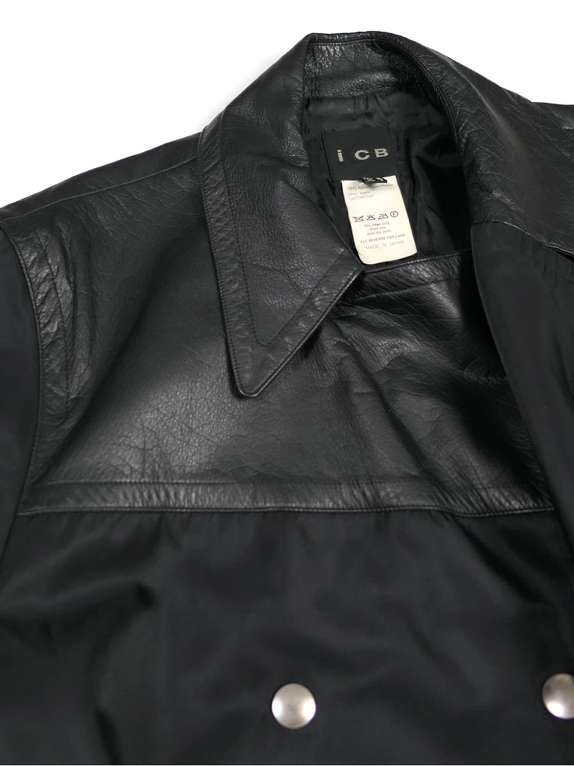 ICB calf leather detail trench coat 상품이미지4