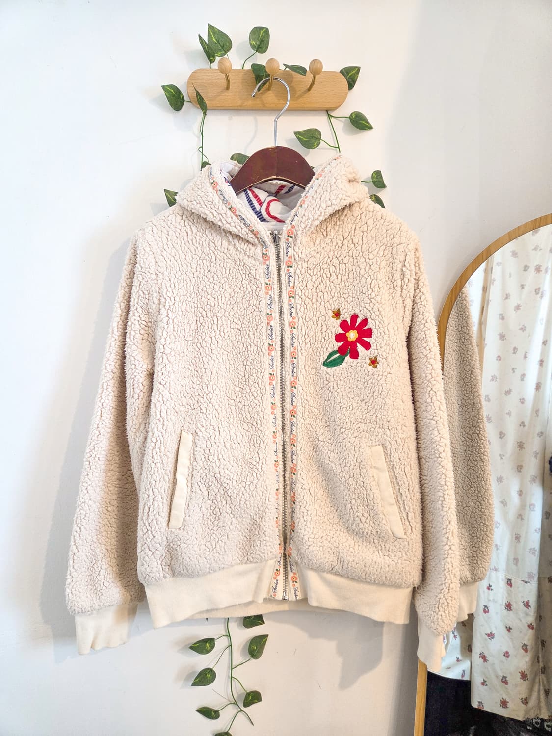 scolar 꽃 패치 뽀글이 아우터 상품이미지1