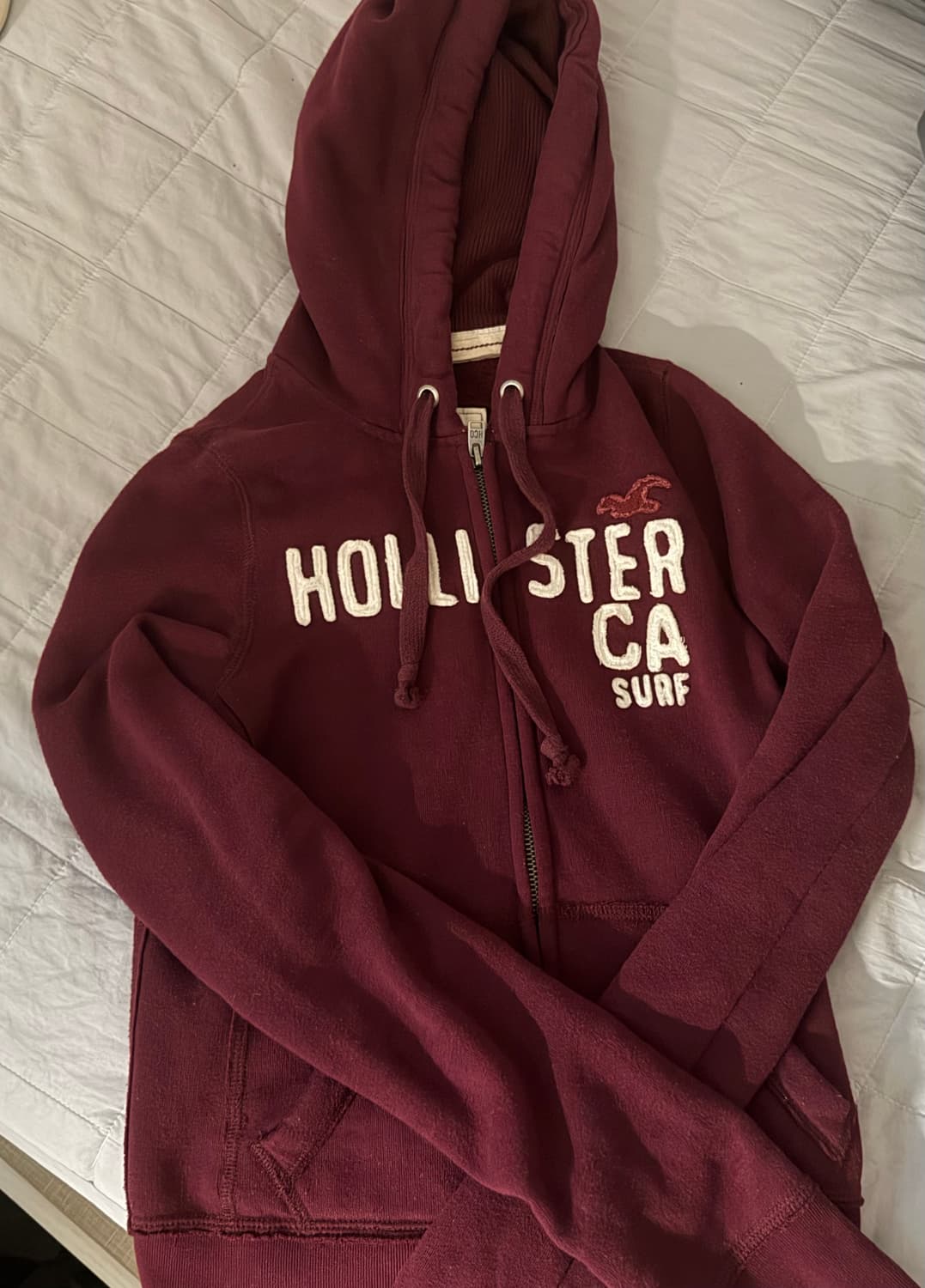 홀리스터 버건디 투웨이 후드집업 상품이미지1