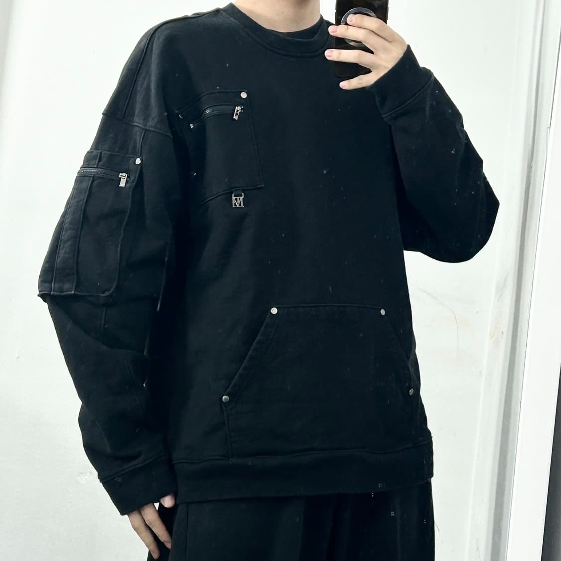 트리밍버드 멀티포켓 오버핏 스웻 셔츠 상품이미지1