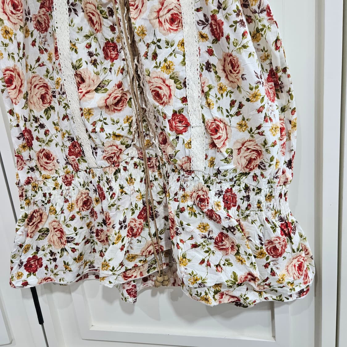 플라워 프린트 퍼프 반팔튜닉미니원핏 상품이미지6