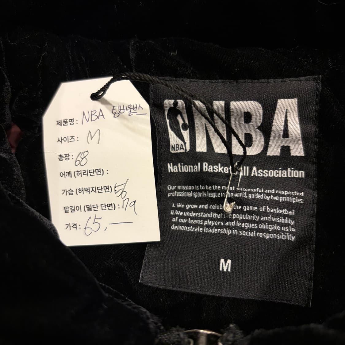 [M] NBA 엔비에이 팀버울브스 벨벳 블랙 점퍼 자켓 C787 상품이미지4