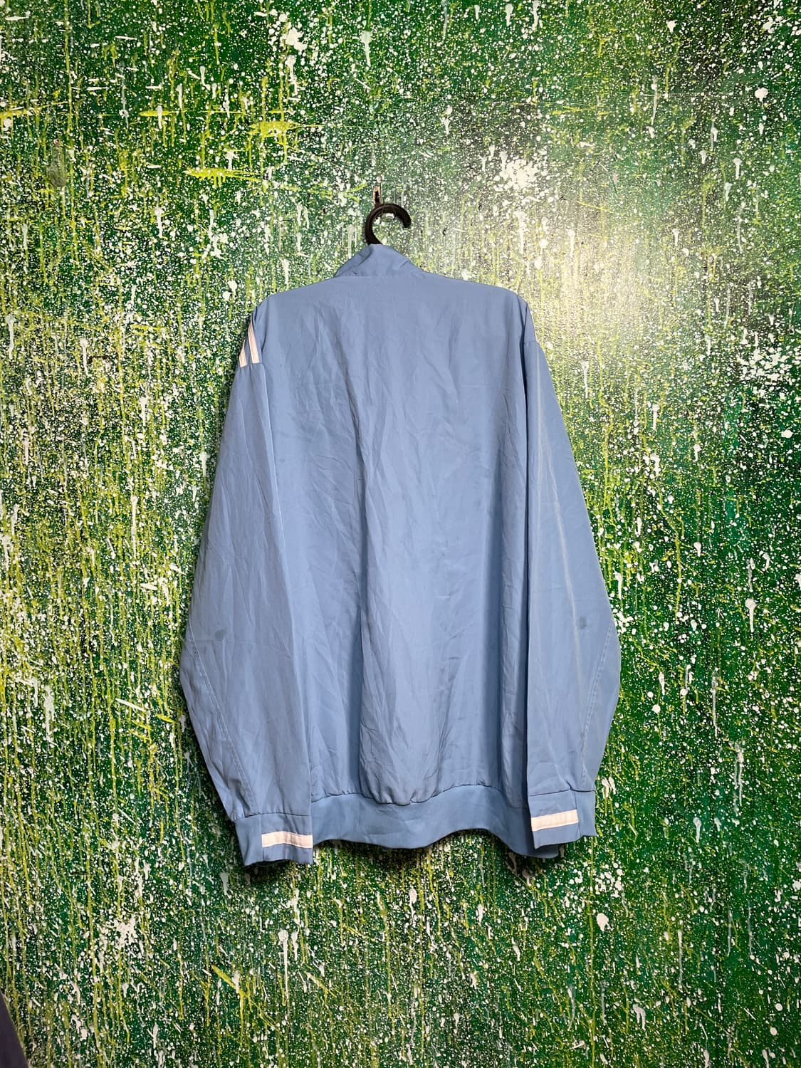 아디다스 스카이블루 화이트 삼선 바람막이 자켓 4XL  상품이미지8