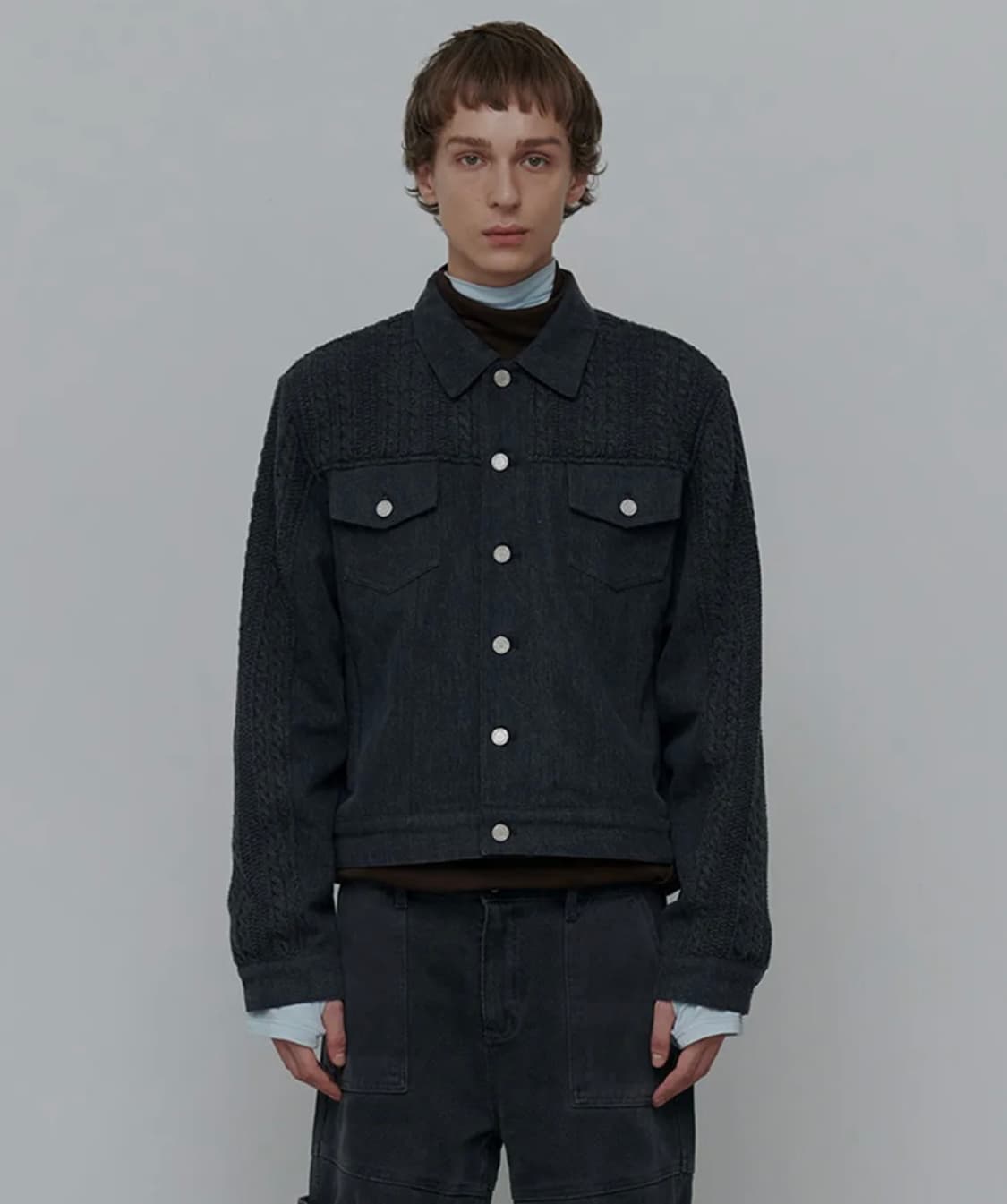 애니타임로릭 Zinnia Mix Jacket-Charcoal[M] 상품이미지1