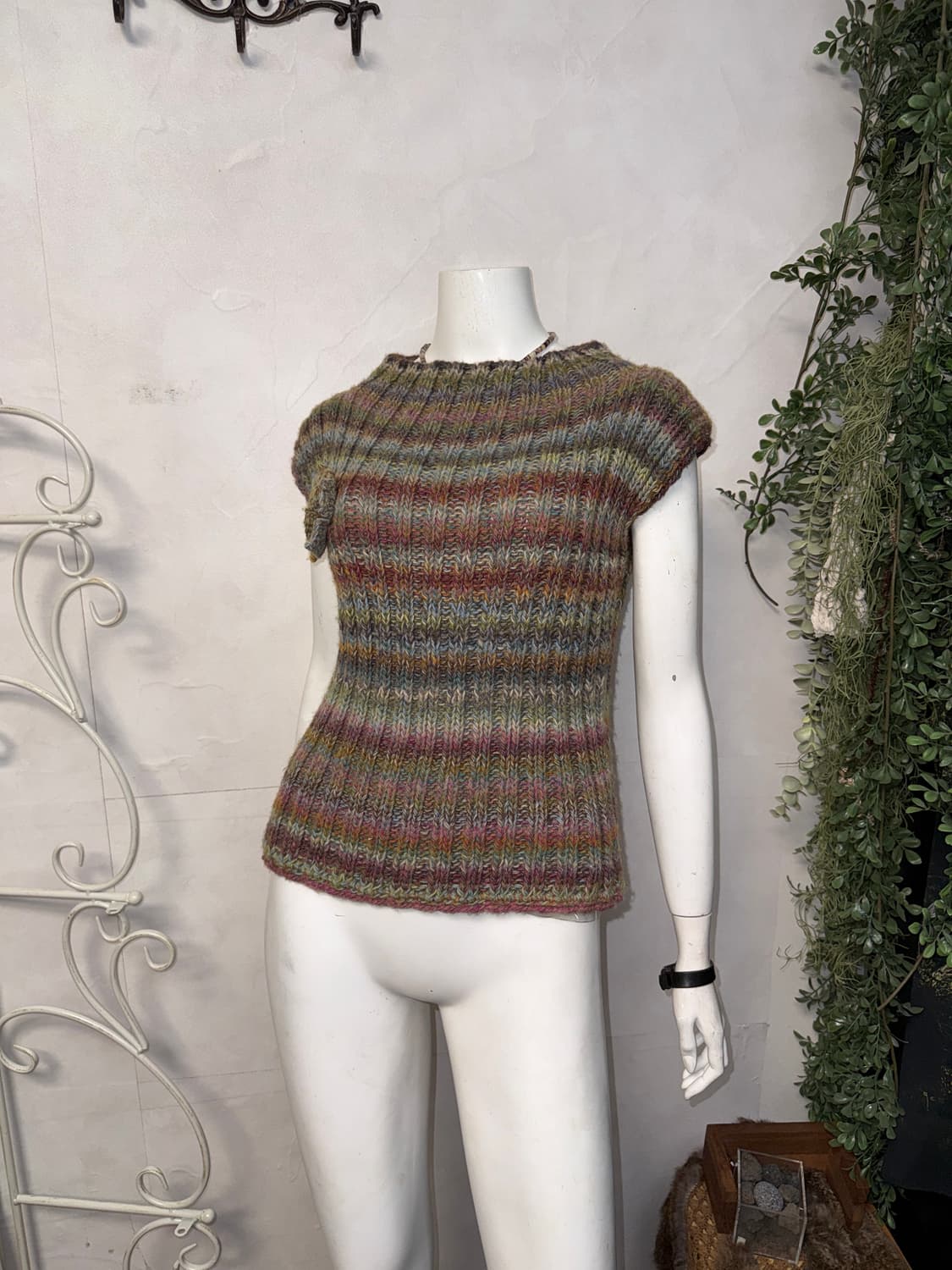 Bohemian color mix flower corsage knit 상품이미지5