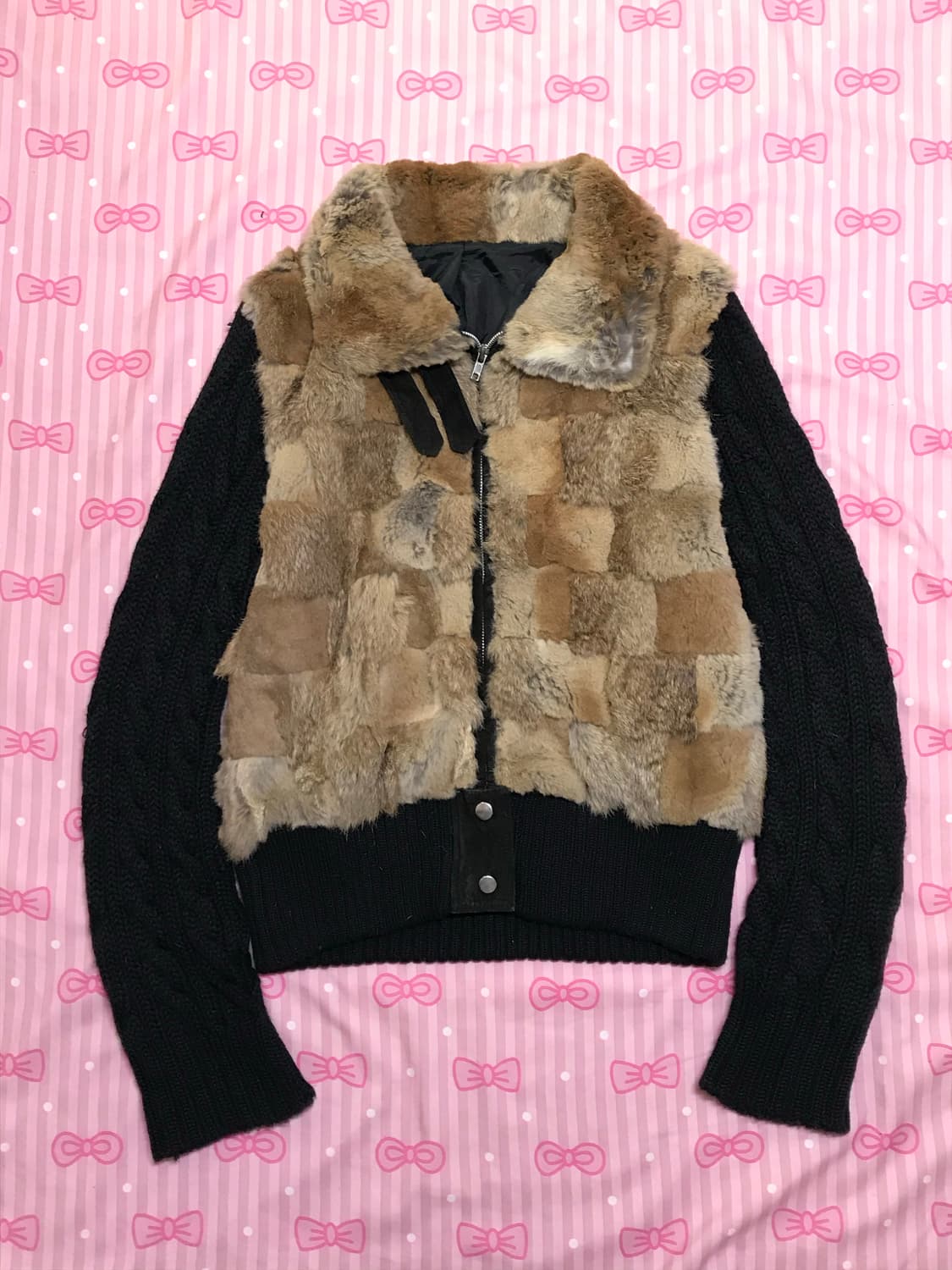 오네갸루 토끼털 집업 상품이미지1