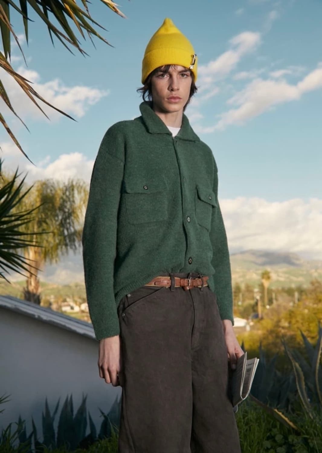 STU 더블카라 가디건 그린 L 상품이미지8