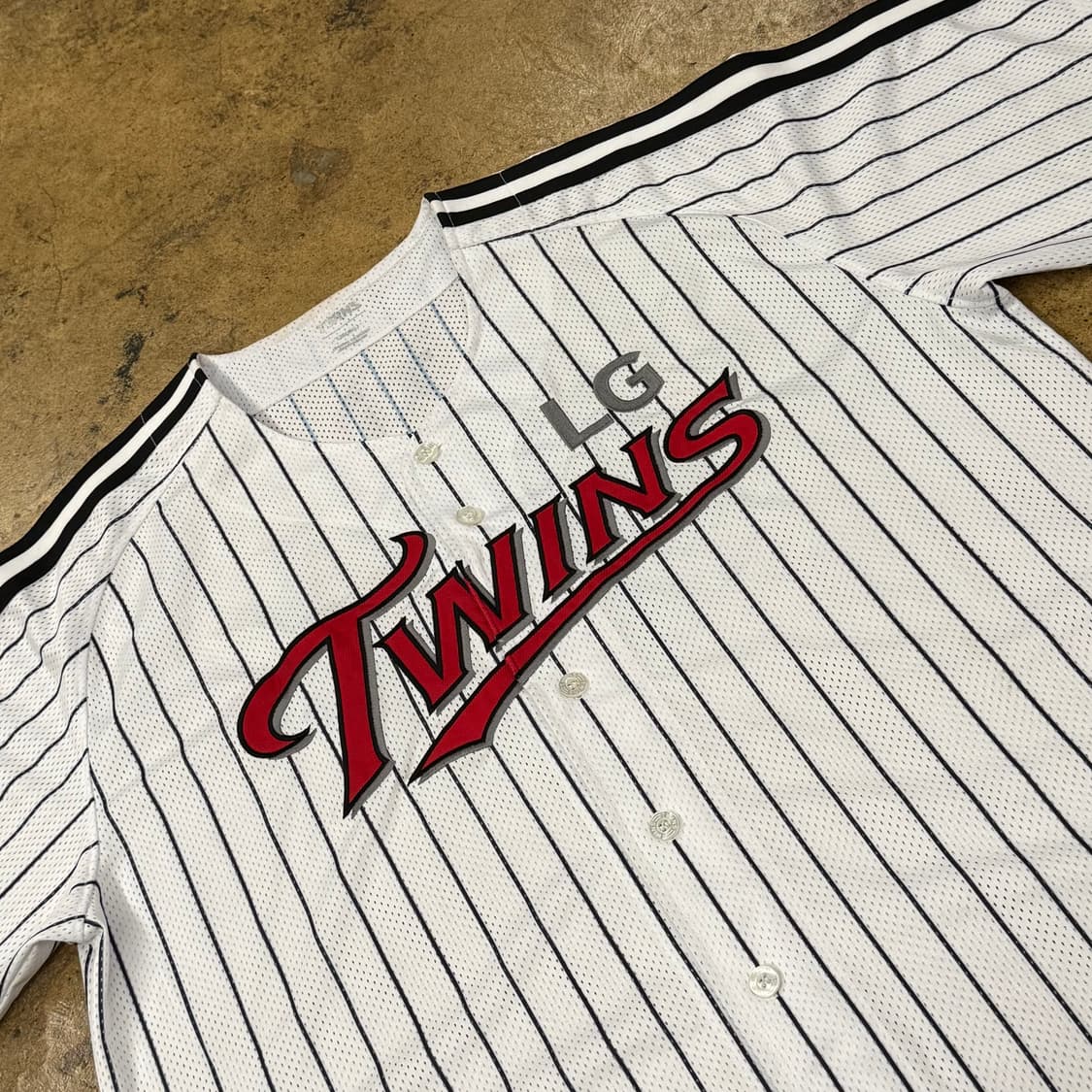 [120,4XL] LG 트윈스 스트라이프 10 오지환 마킹 유니폼 b10 상품이미지1