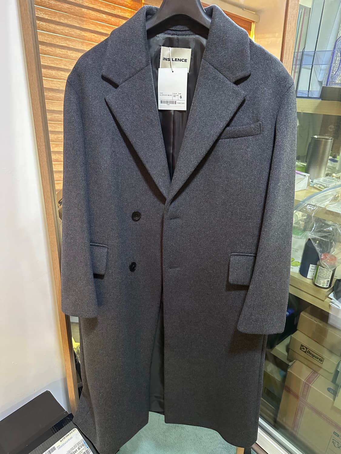 인사일런스 mtr 캐시미어 더블코트 차콜 상품이미지2