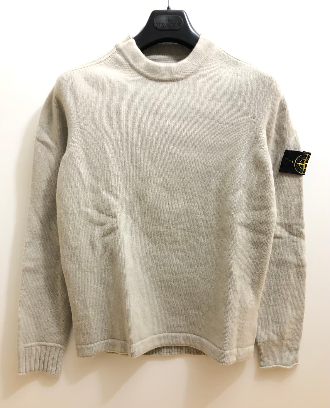 [M] 스톤아일랜드 램스울 니트 스웨터 베이지 상품이미지1