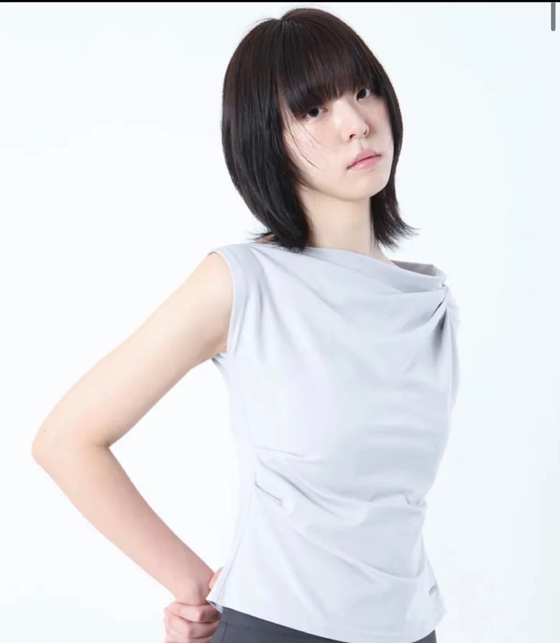 미세키 서울 Slanted sleeveless top GREY (2) 상품이미지1