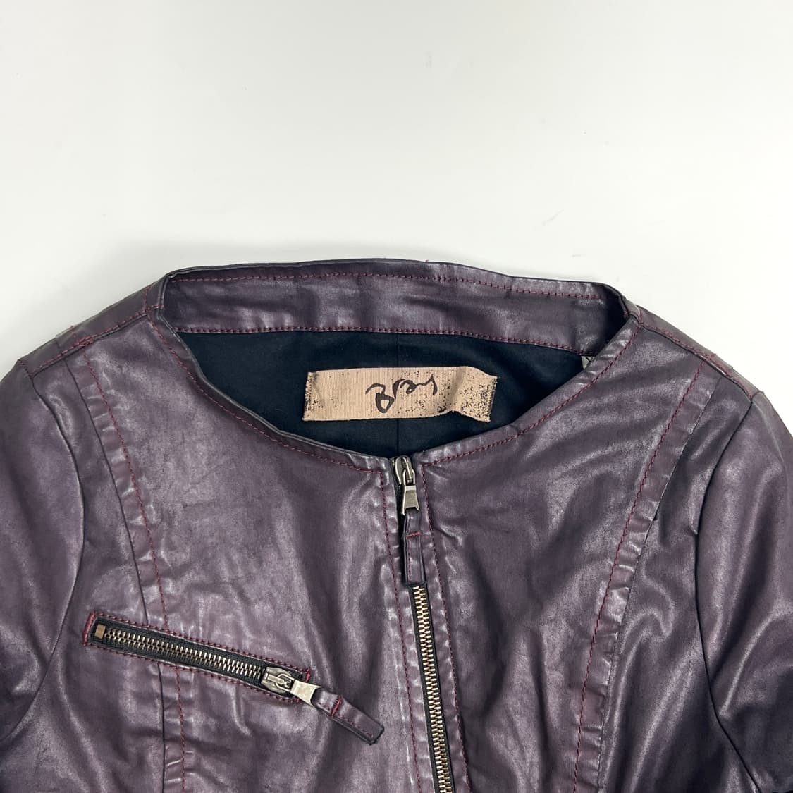 BRAY STEVE ALAN 비대칭 코팅 라이더 자켓 상품이미지8