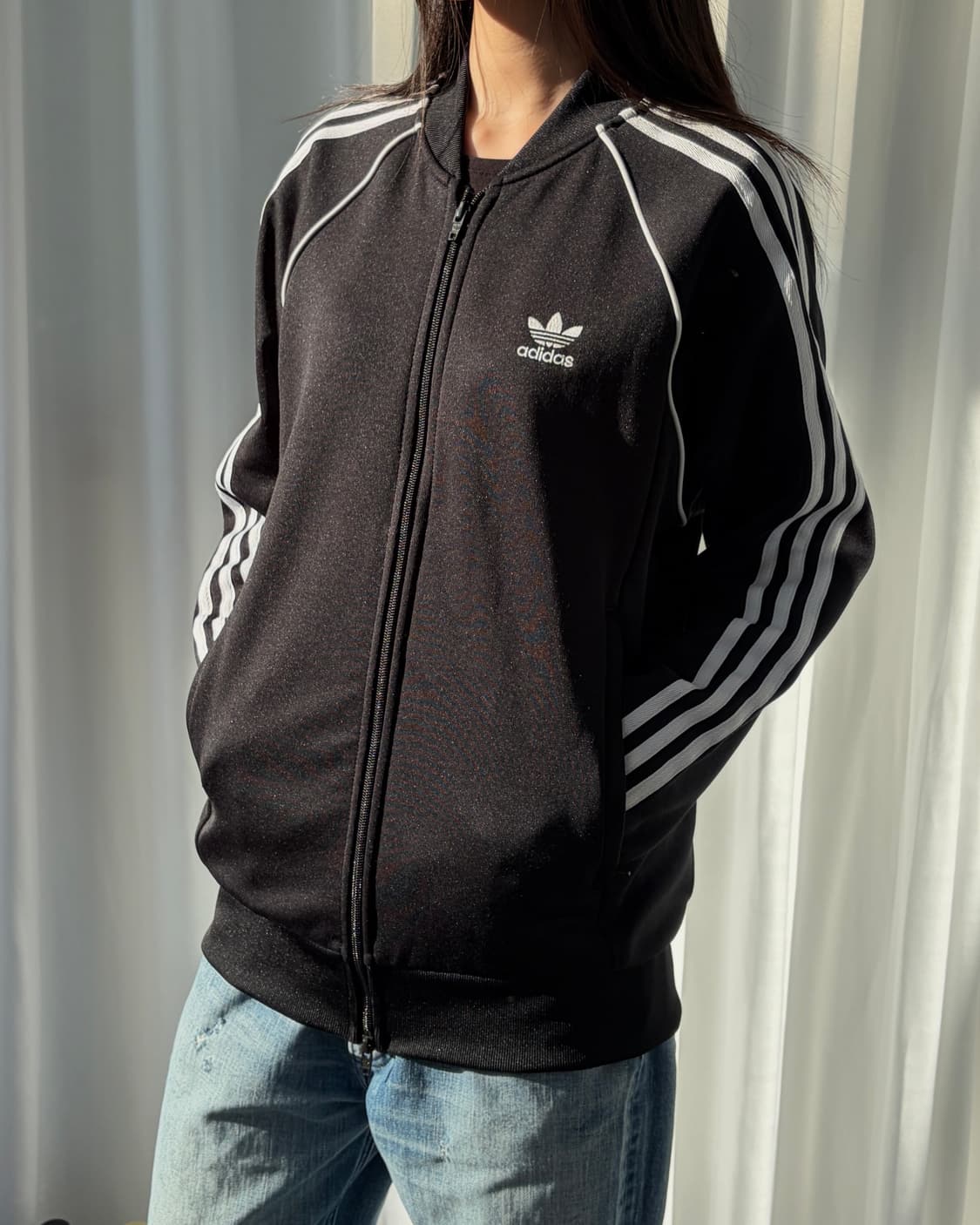 [L]아디다스 트레포일 슈퍼스타 블랙 트랙탑 져지 상품이미지3