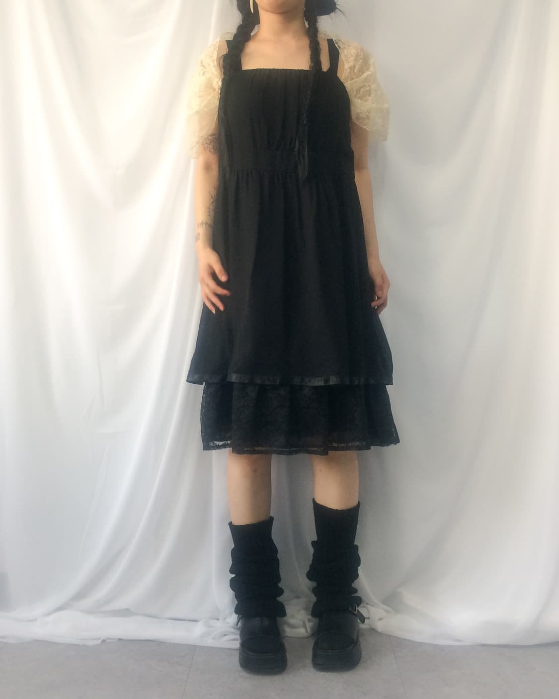 Lace bolero layered sleeveless onepiece 상품이미지8