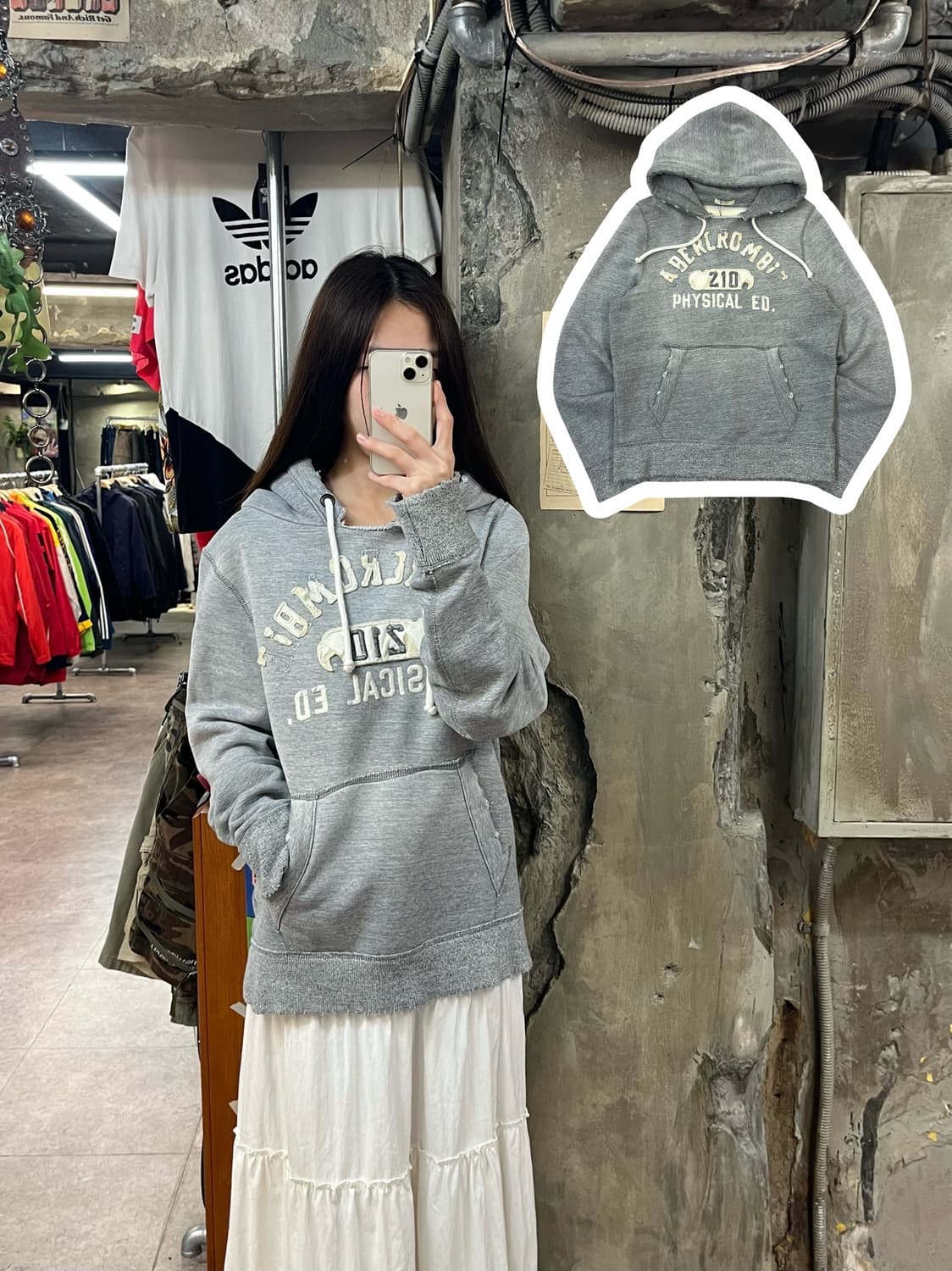 아베크롬비 후드티 그레이 M #csz1539 상품이미지1