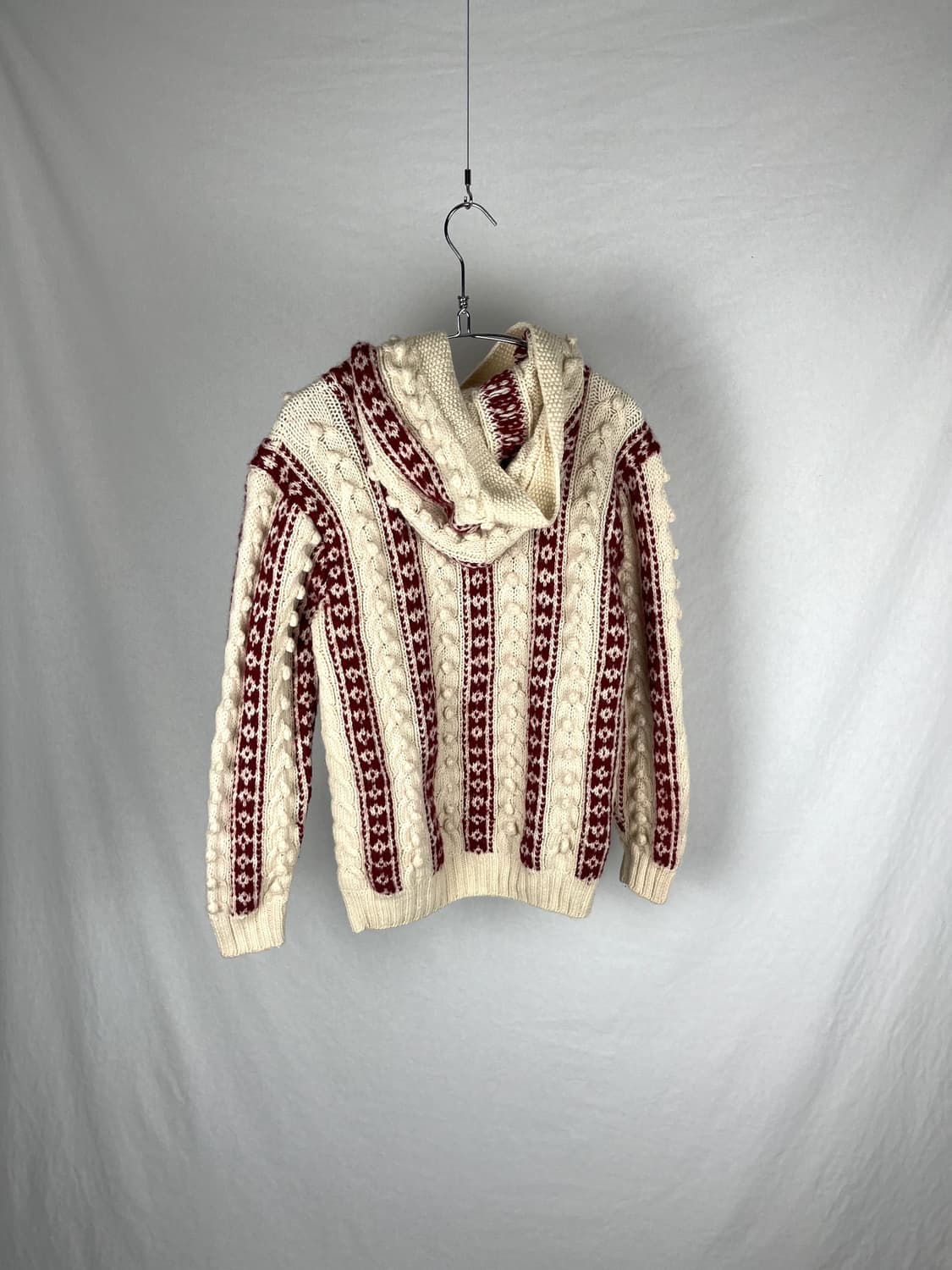 Vintage 헨드메이드 울 니트 후드티 상품이미지4