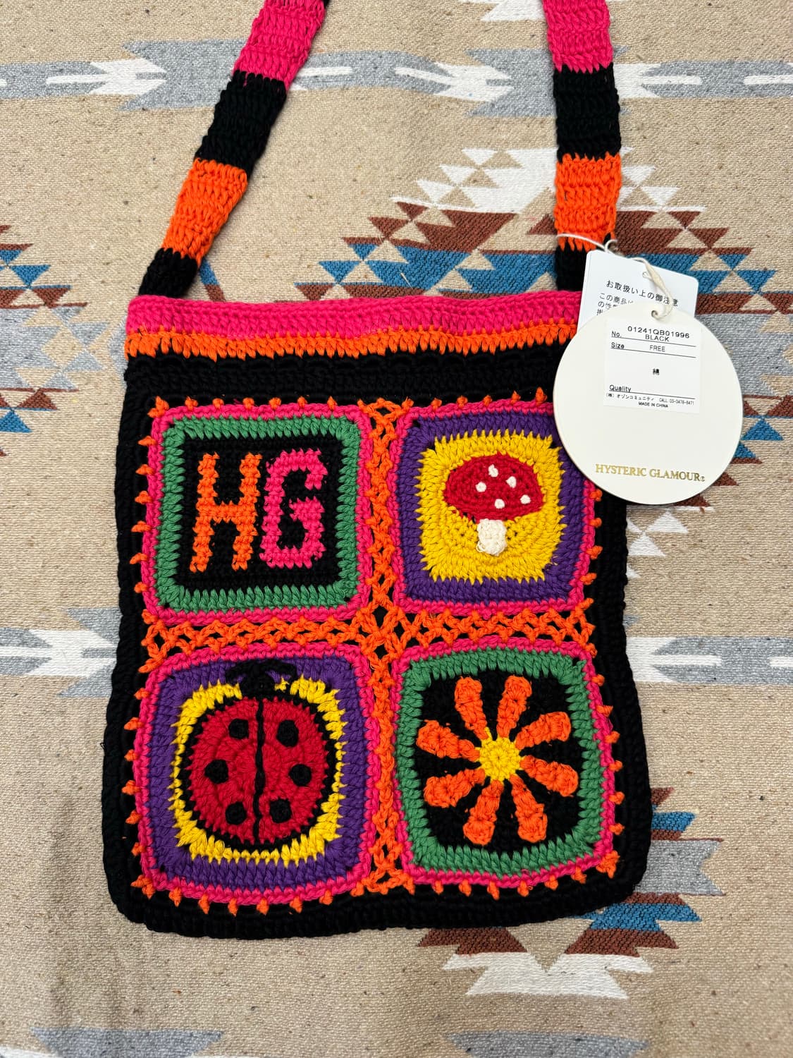 [OS] 히스테릭 글래머 HG 스퀘어 핸드 니티드 사코슈 블랙  상품이미지4