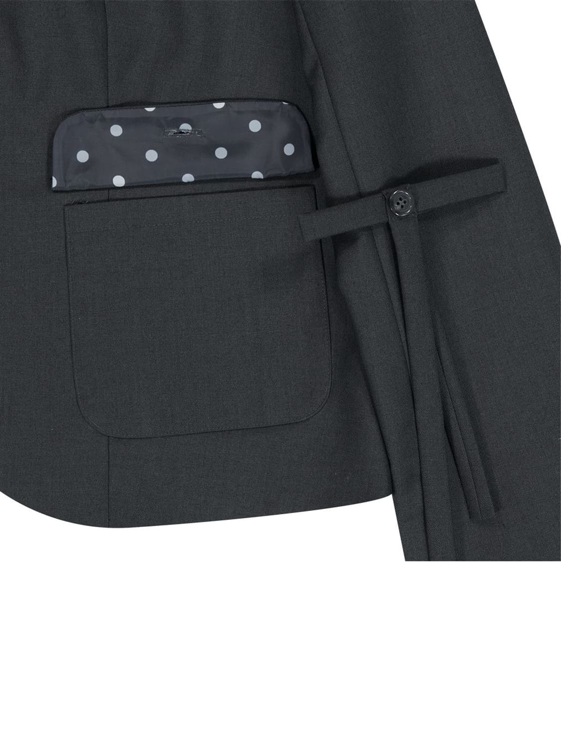 뚜오미오 라운드 카라 리본 자켓 차콜 1사이즈 상품이미지3