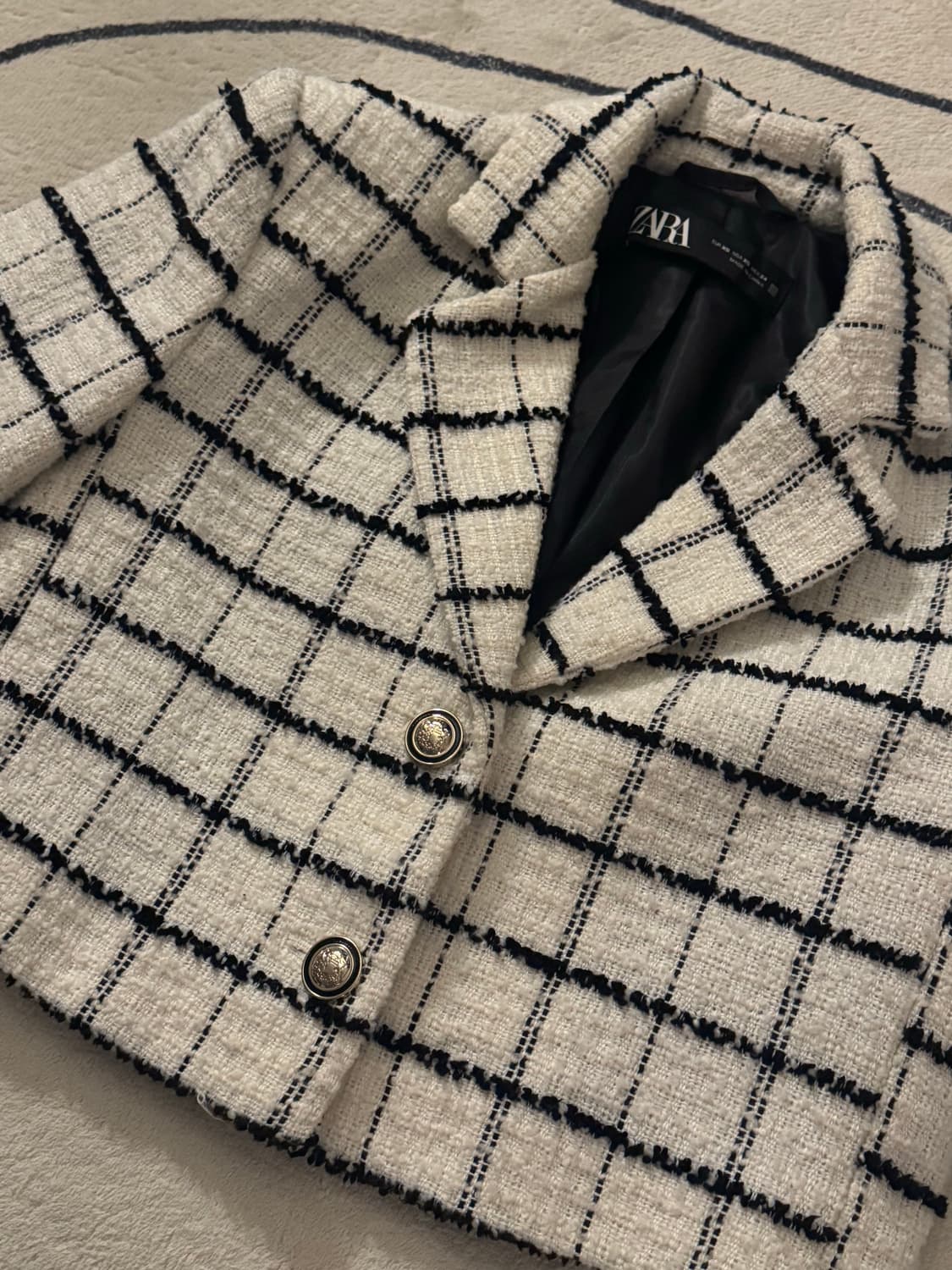 자라 트위드 체크 자켓 상품이미지2