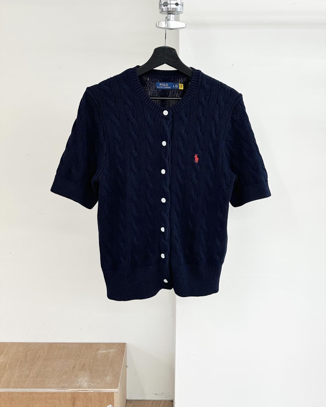 폴로랄프로렌 네이비 레드포니 케이블 하프 가디건  상품이미지1