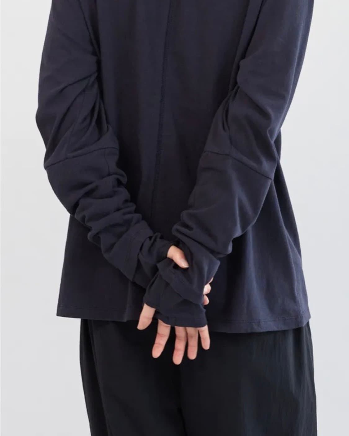 [해칭룸] 더블 슬리브 티 블루 차콜 상품이미지4