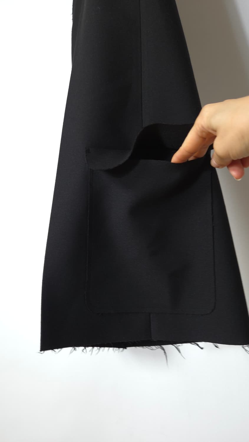 MSGM 엠에스지엠 블랙 와이드 프린지 카고 팬츠 40 사이즈 상품이미지4