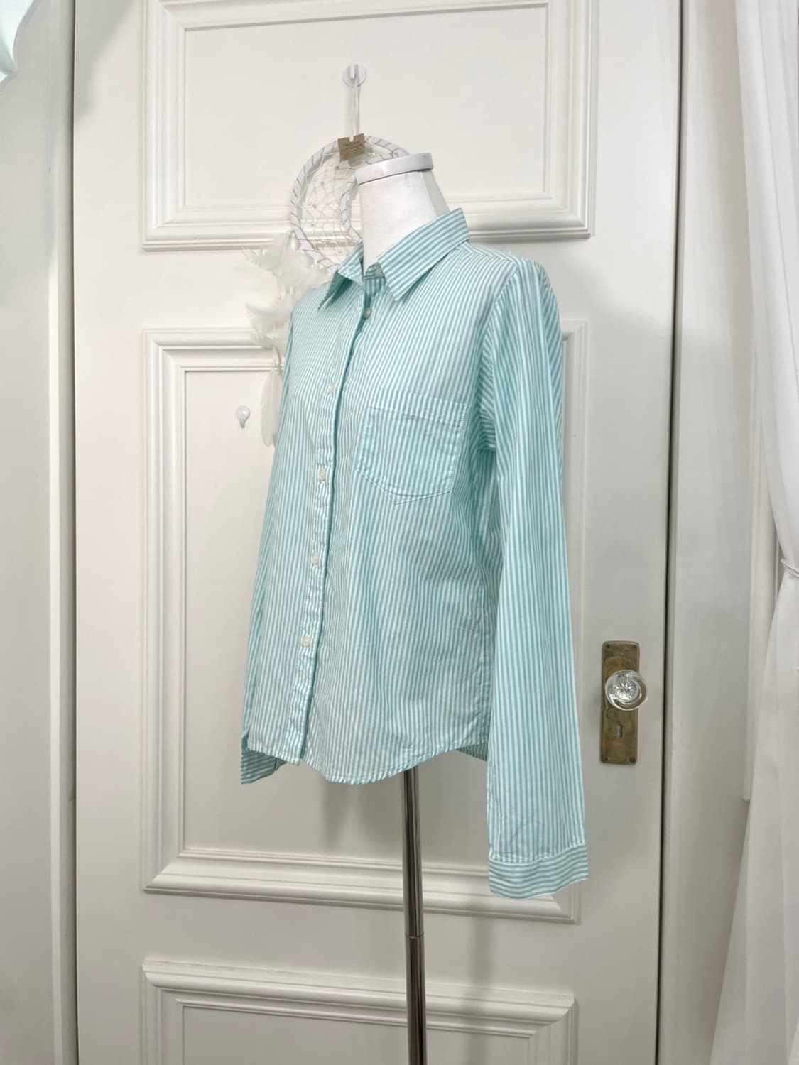 mint stripe basic line shirt(size-L) 상품이미지2