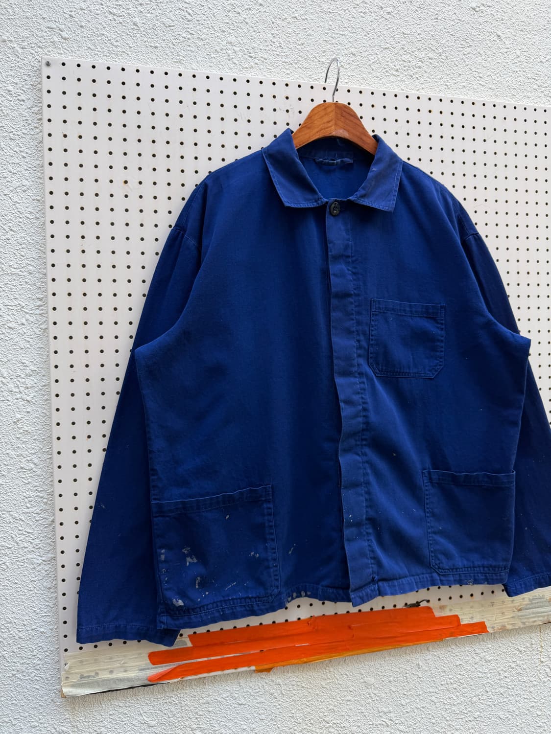 OLD VINTAGE DEEP BLUE PAINTED 프렌치워크자켓 상품이미지3