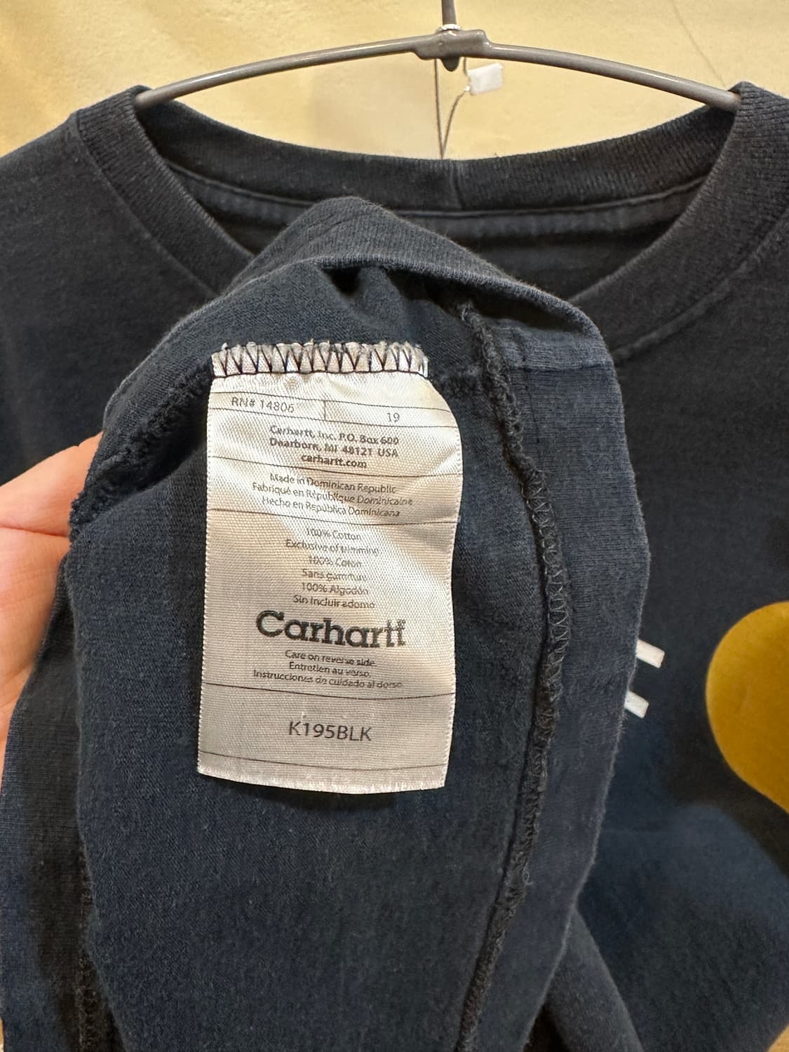 칼하트 스펠아웃 로고 반팔 티셔츠 네이비 L 상품이미지3