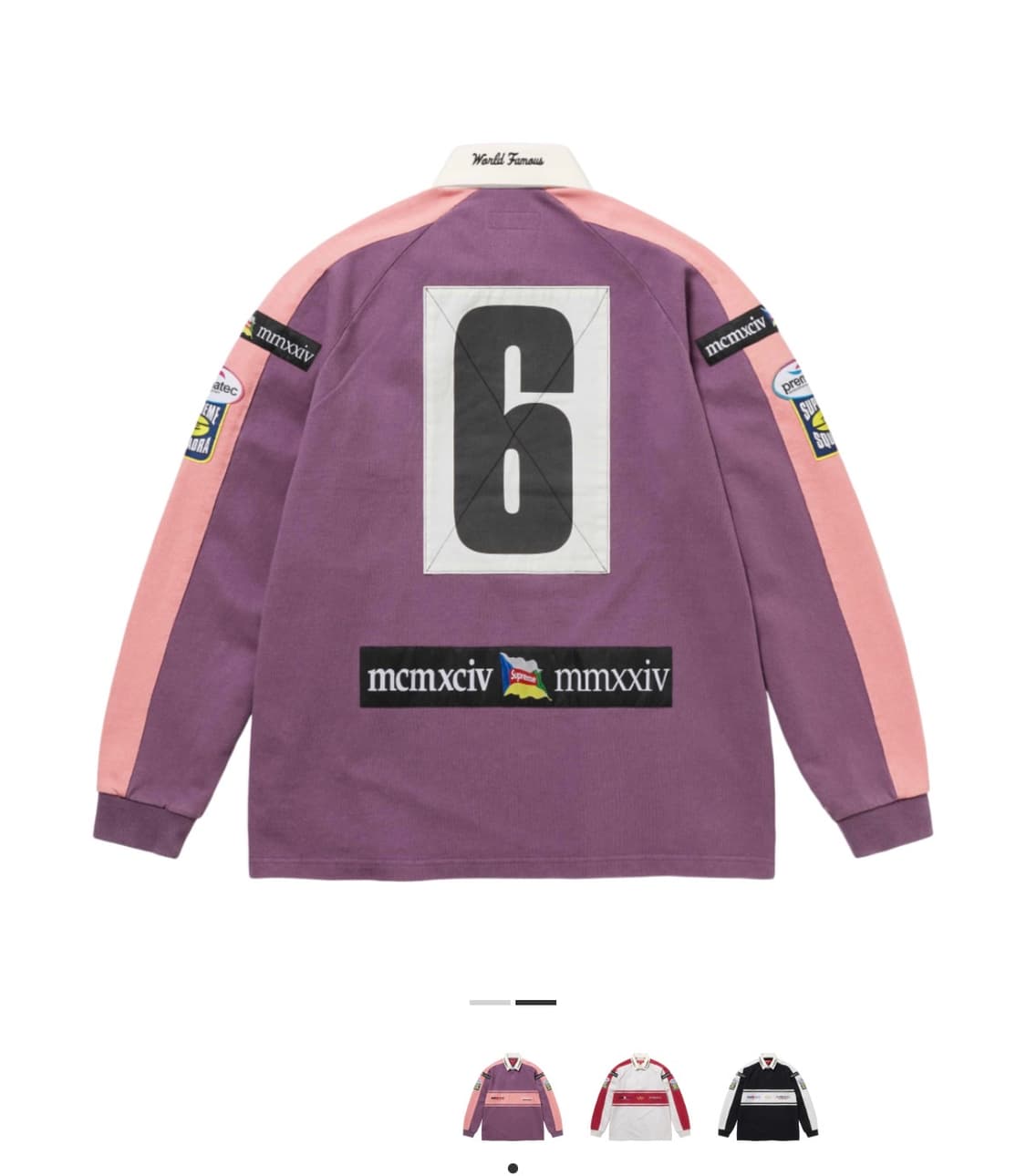 슈프림 체스트 스트라이프 럭비 퍼플 XXL 사이즈 판매합니다. 상품이미지2