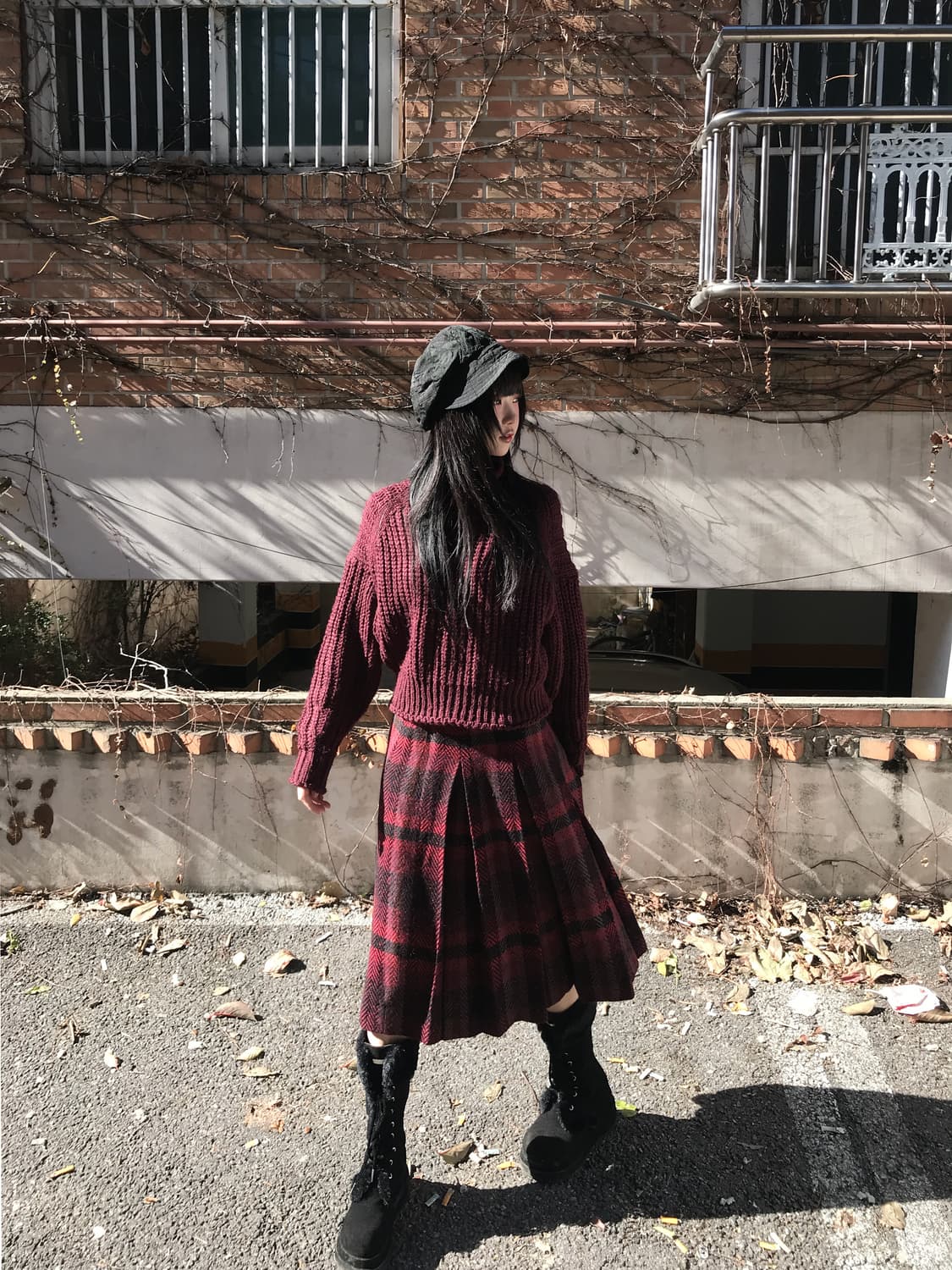 Cathrine Red Check Skirt 상품이미지5