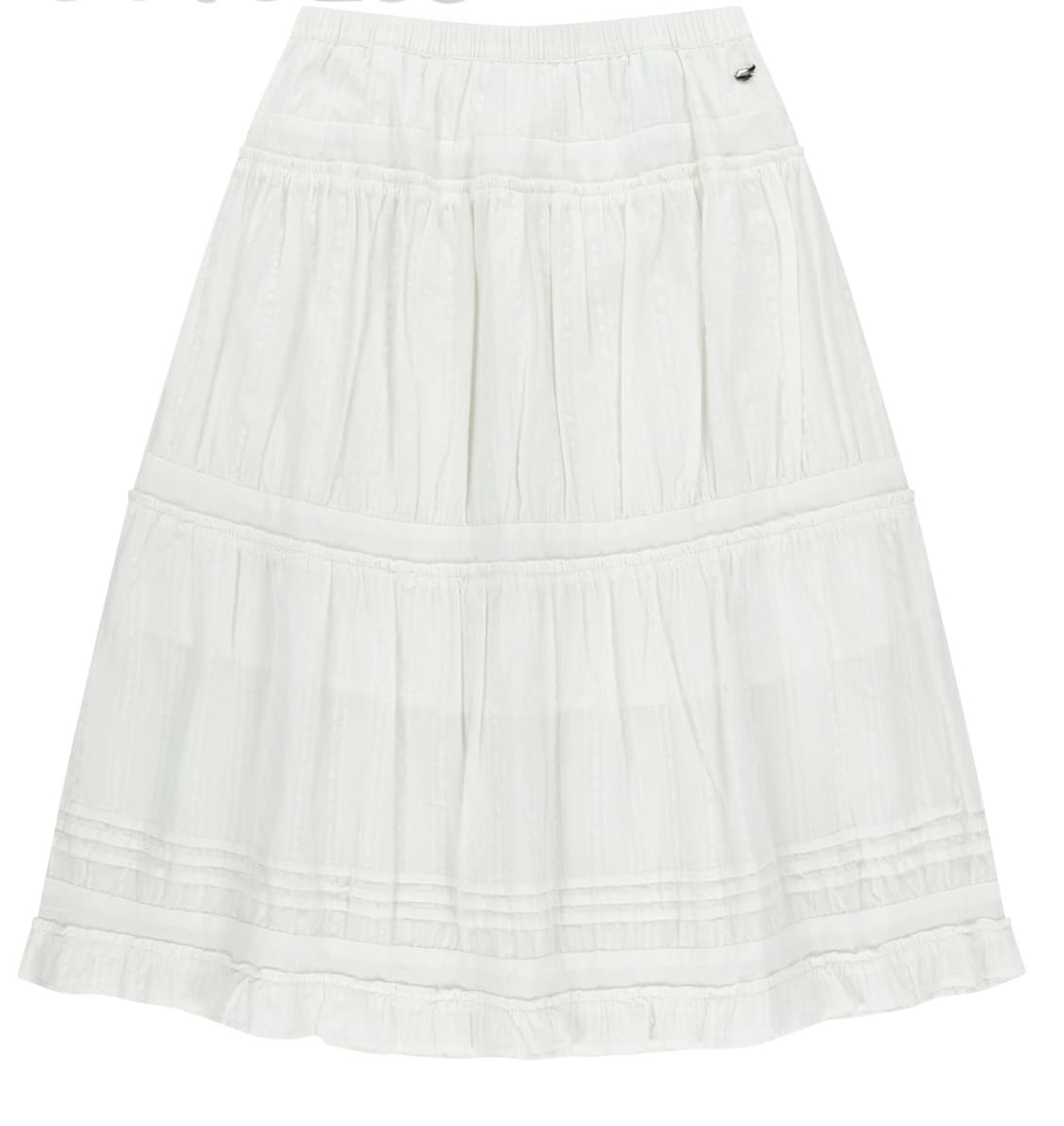 코이세이오 셔링 미디스커트 화이트 2사이즈 상품이미지1