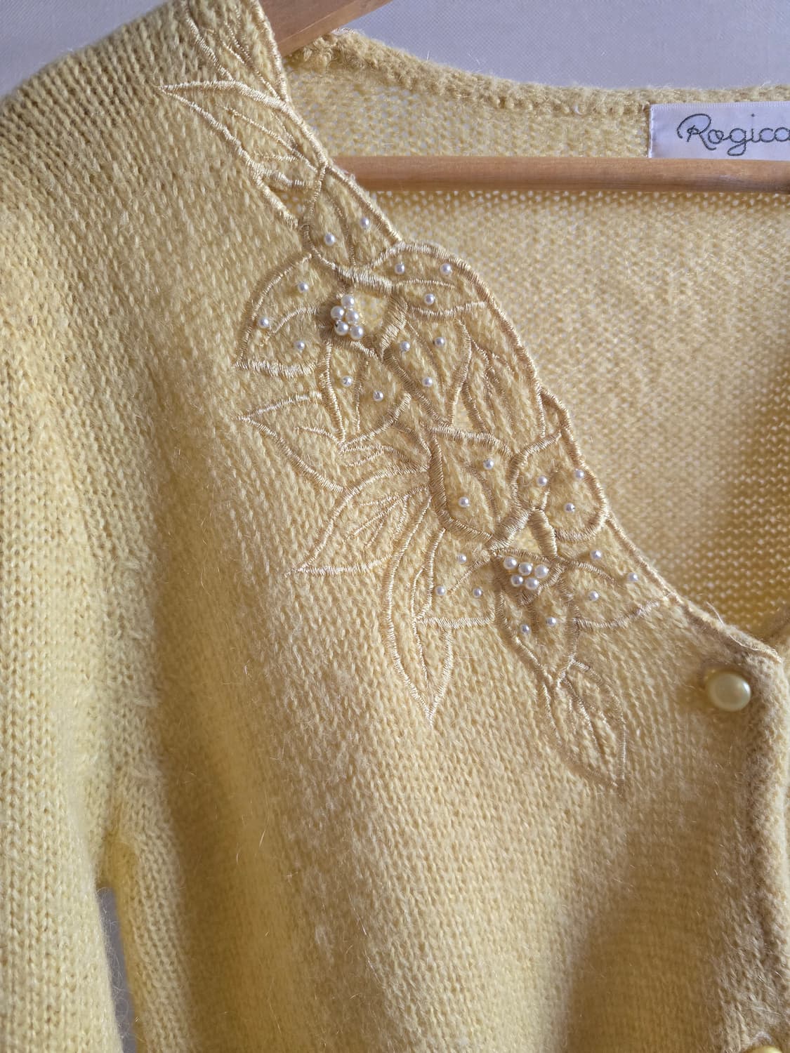 Rogica 러블리 자수 비즈 니트 가디건 상품이미지2